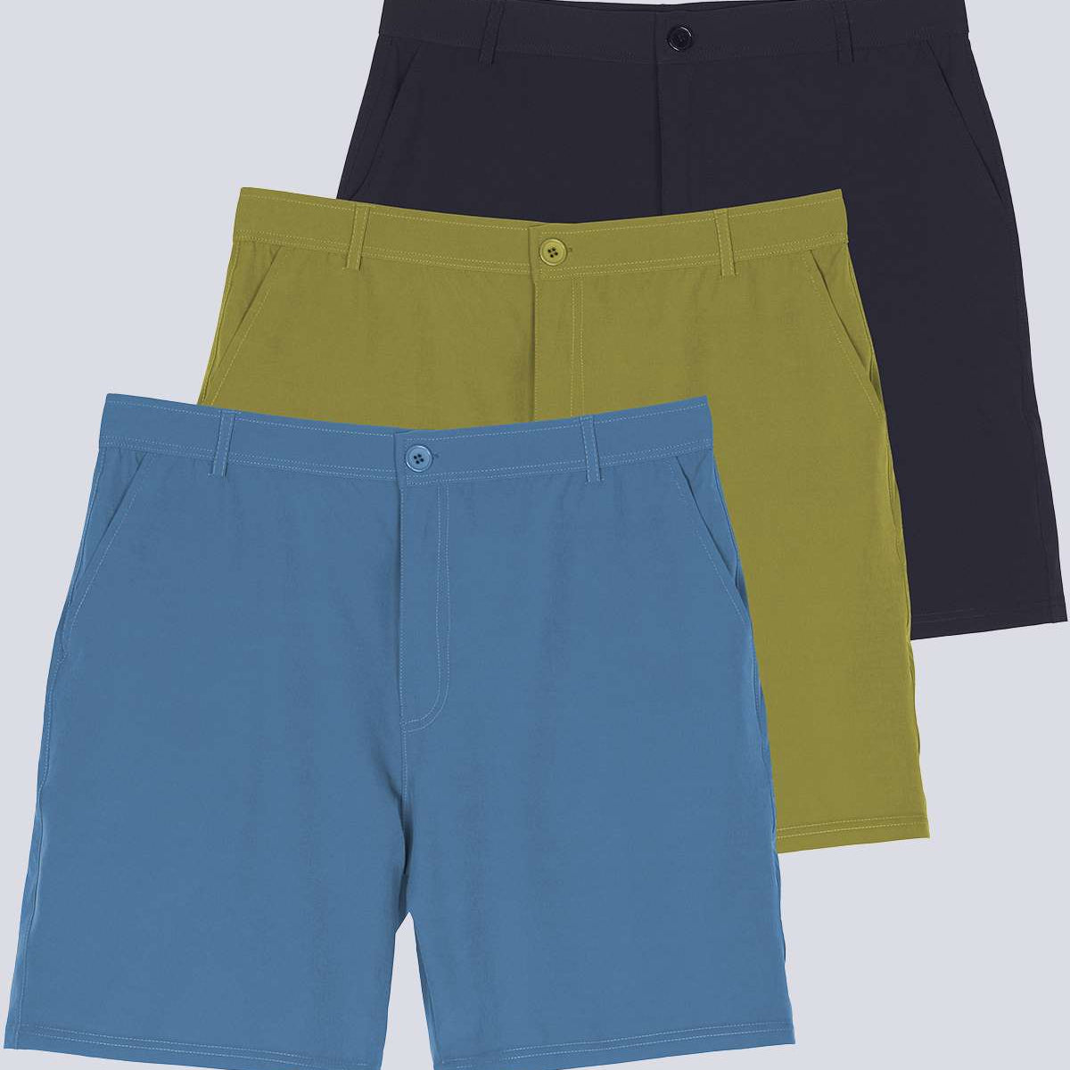 3 Pack: Men's 7" Golf Shorts