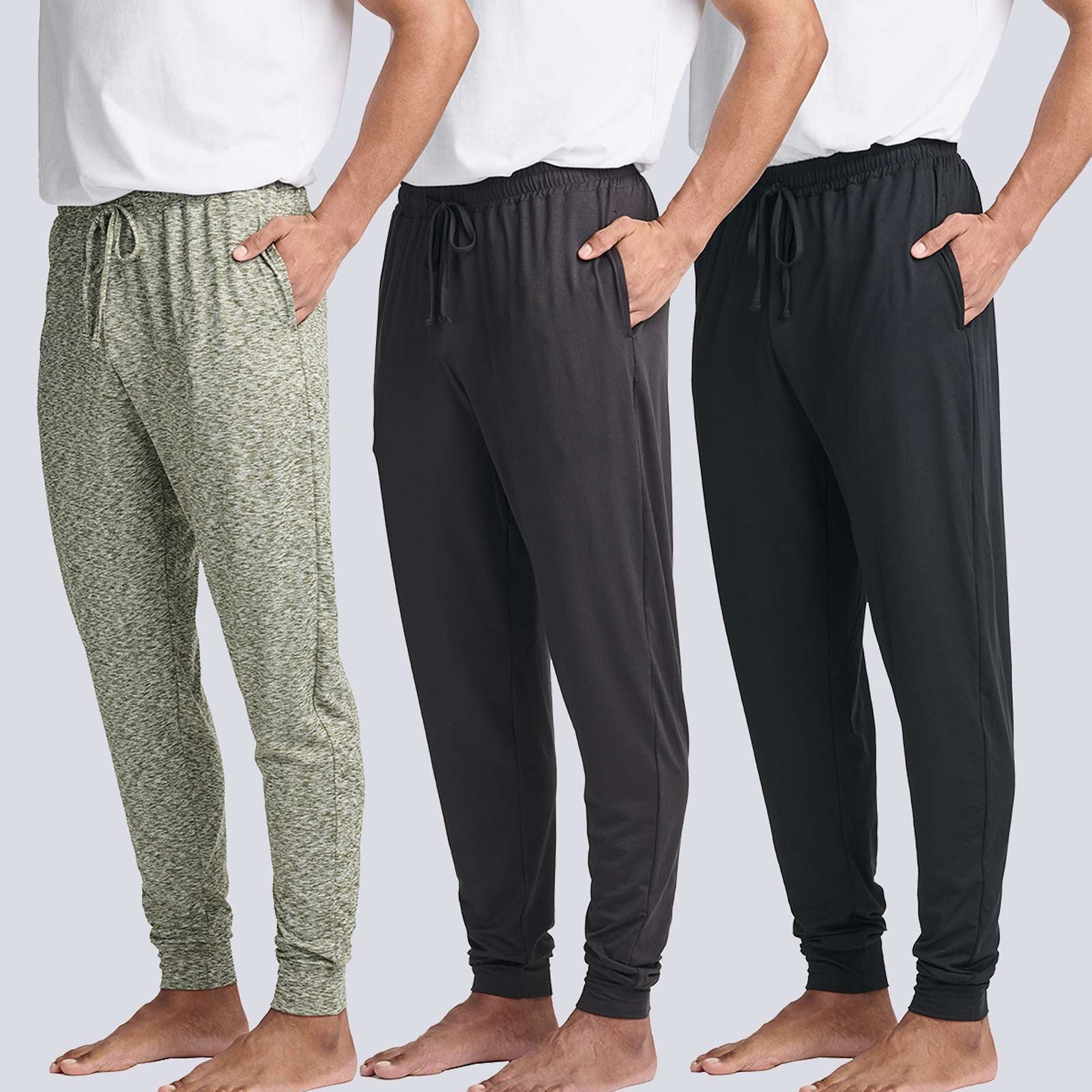 3 Pack: Men's Soft Lounge Sleep Joggers