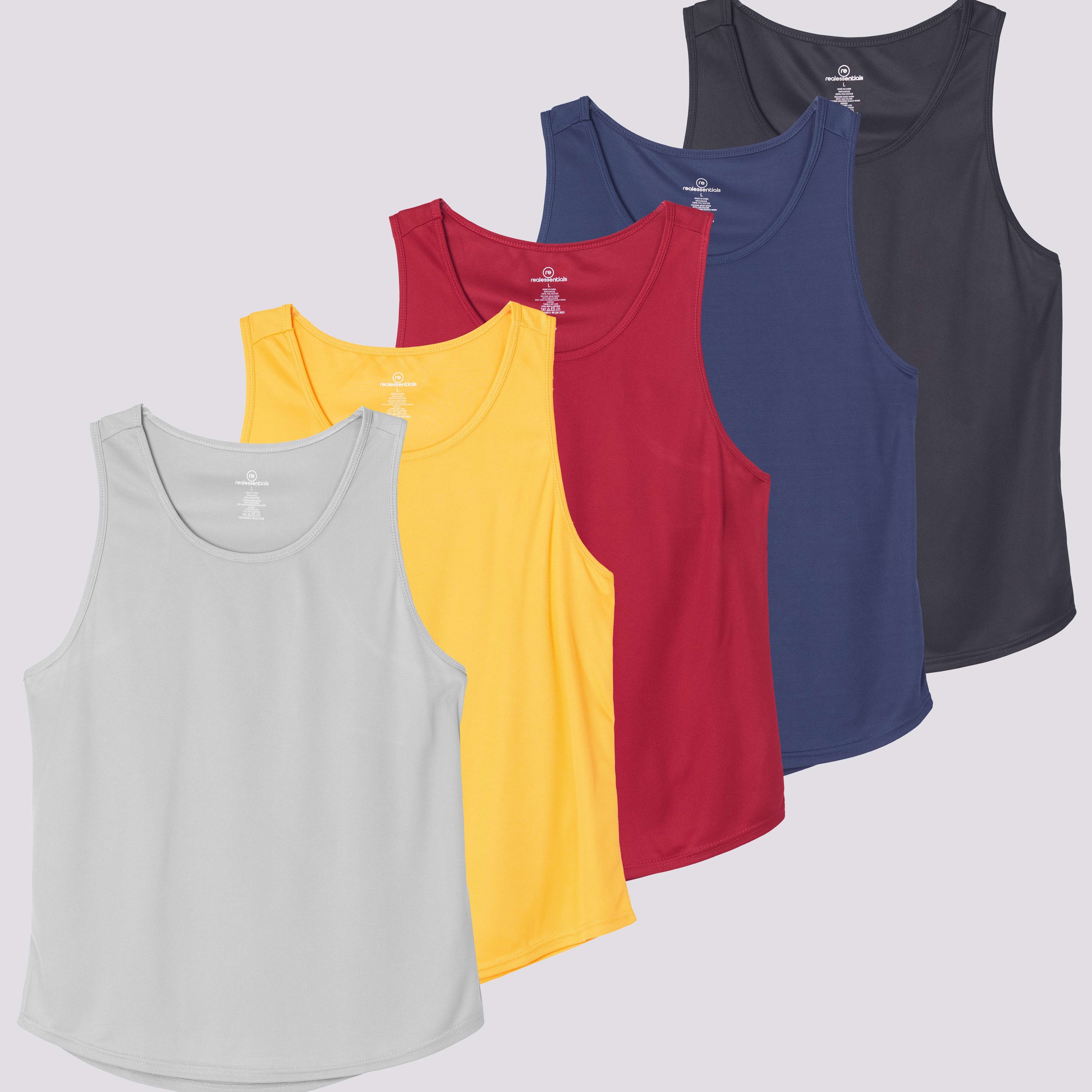 5 Pack: Men's Mesh Y-Back Muscle Tank Top (Available in Big & Tall)
