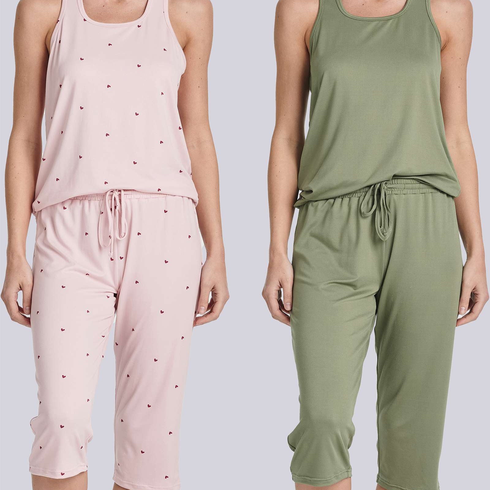 2 Pack: Women's Pajama Set Tank Top and Capri Pants