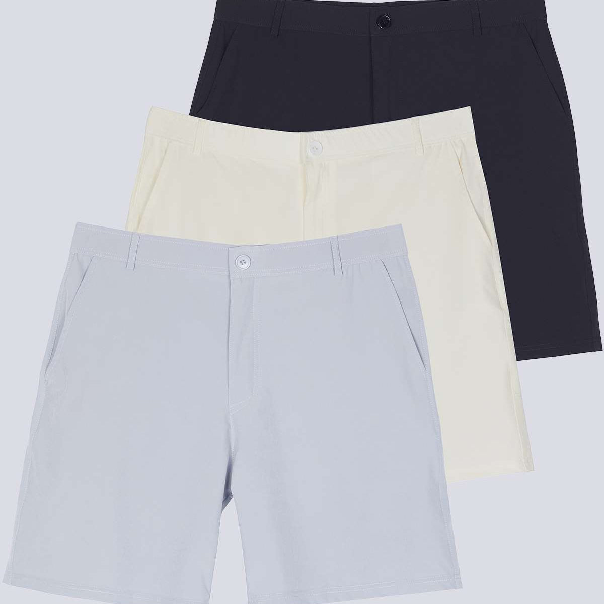 3 Pack: Men's 7" Golf Shorts