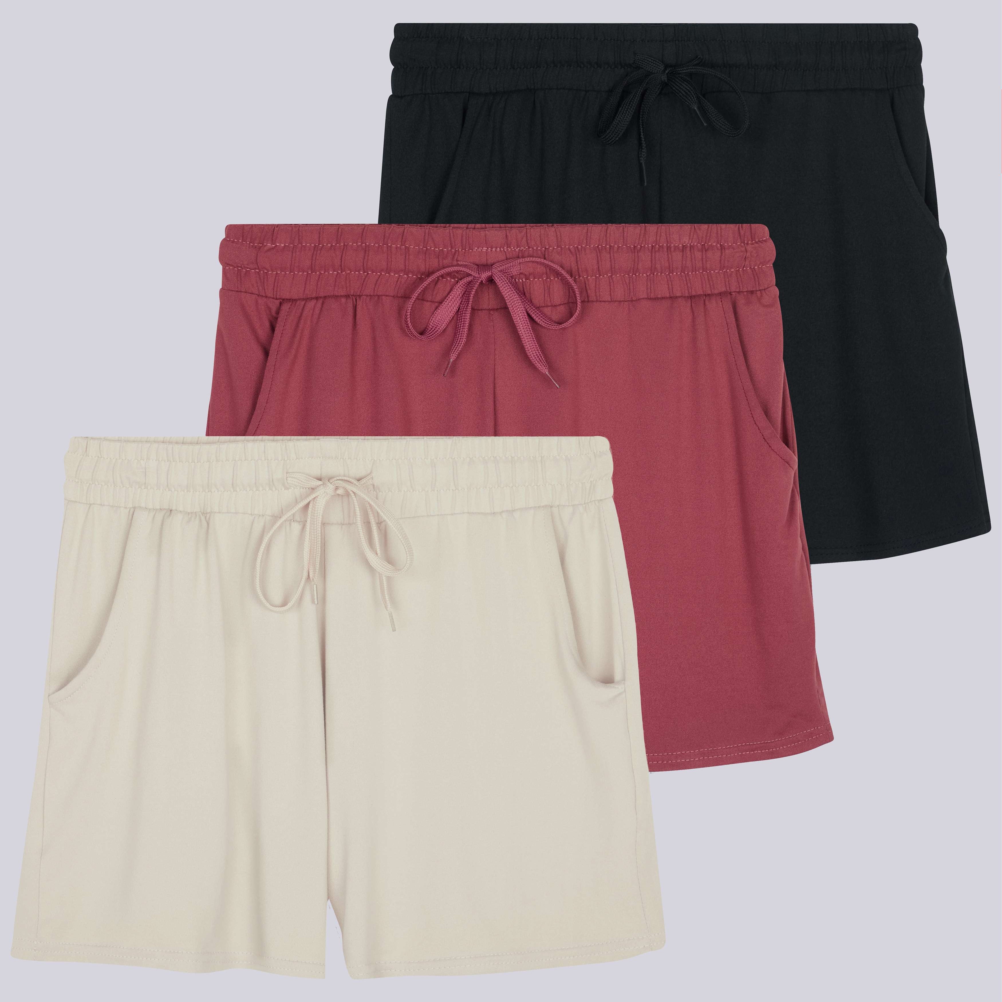 3 Pack: Womens Plus Super-Soft Lounge Shorts