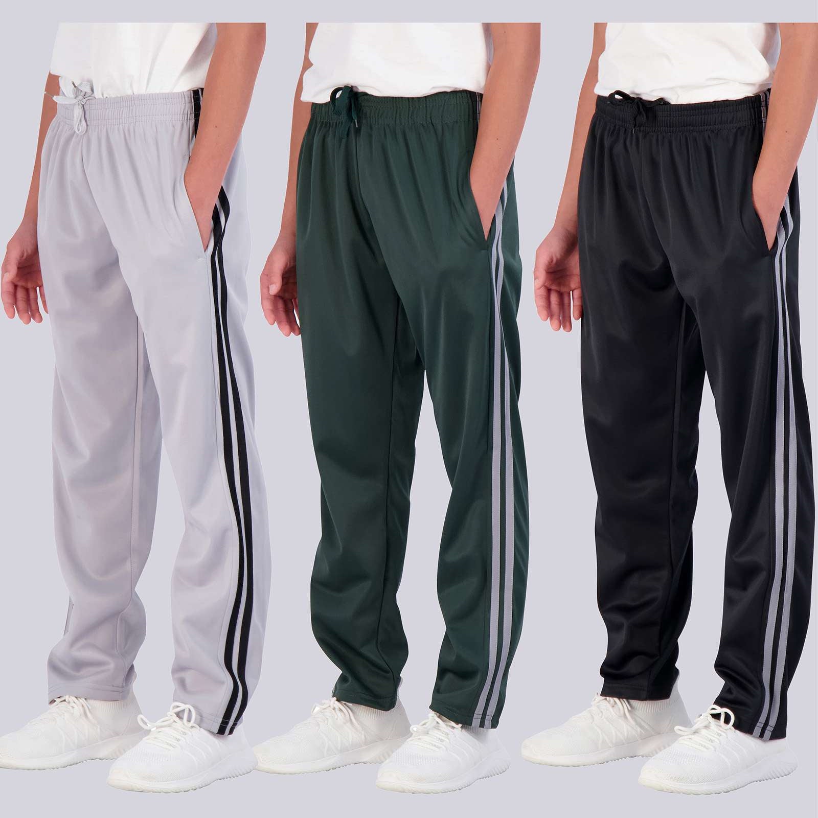 3 Pack: Boys Tricot Open Bottom Fleece-Lined Sweatpants