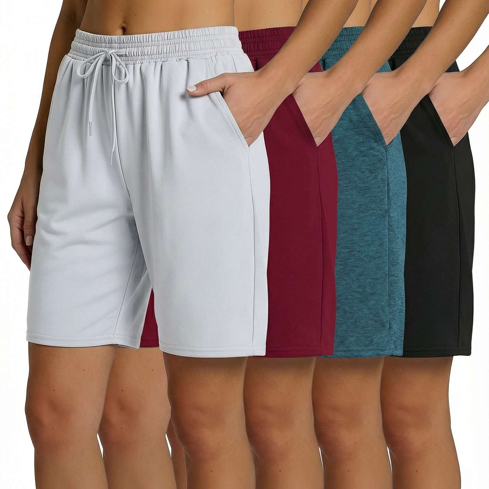 4 Pack: Womens Dry-Fit 7" Bermuda Shorts
