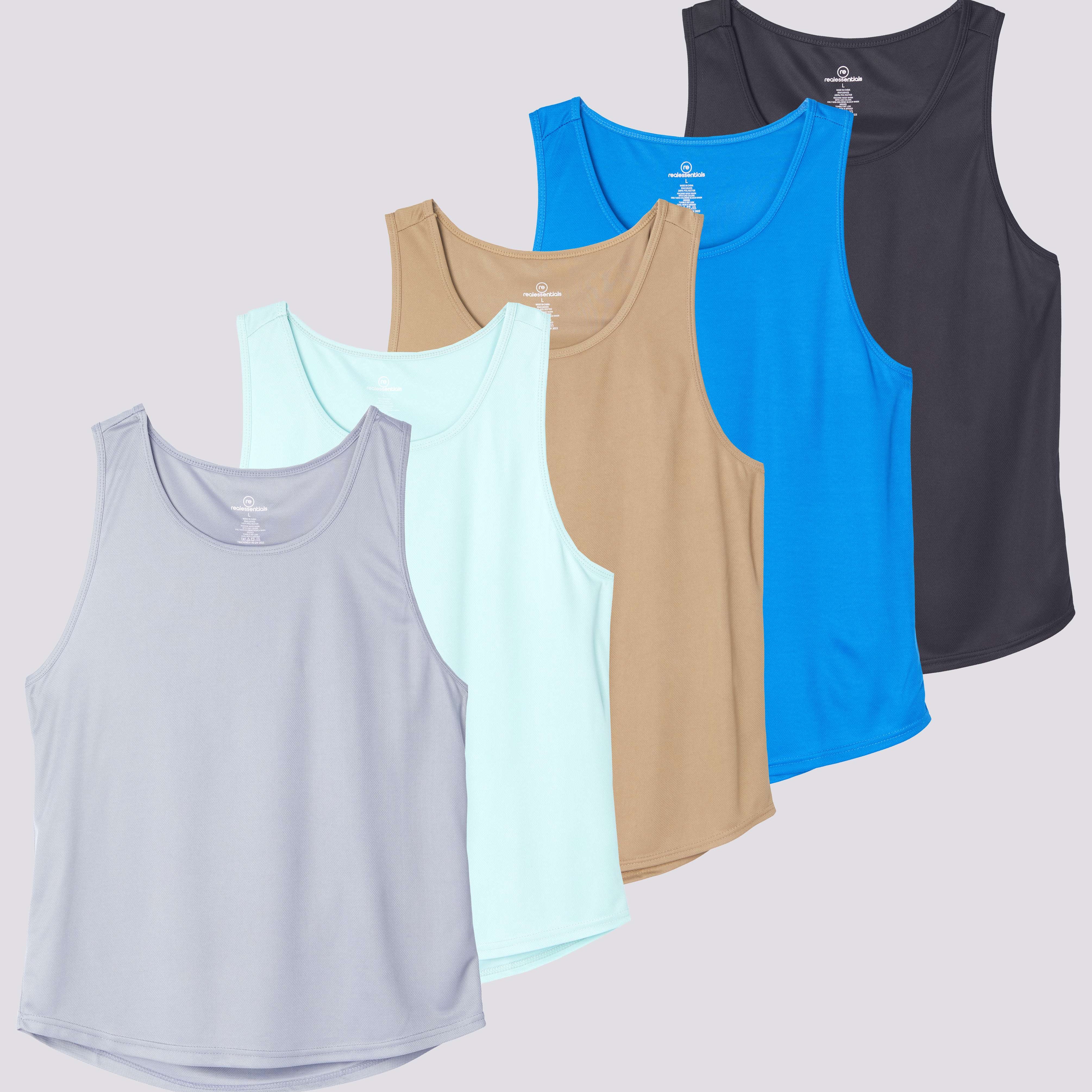 5 Pack: Men's Mesh Y-Back Muscle Tank Top (Available in Big & Tall)
