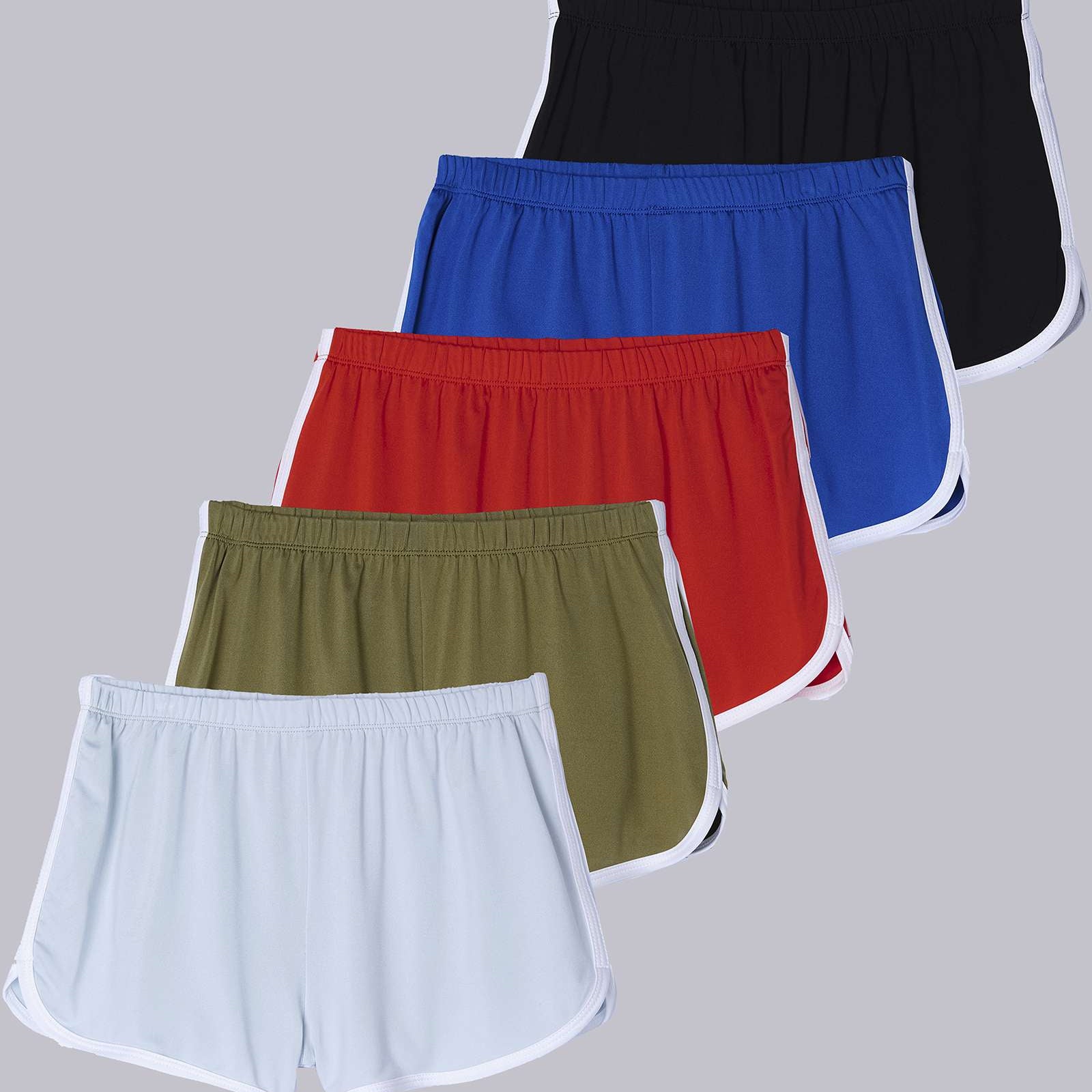 5 Pack: Girls' Dry-Fit Dolphin Shorts