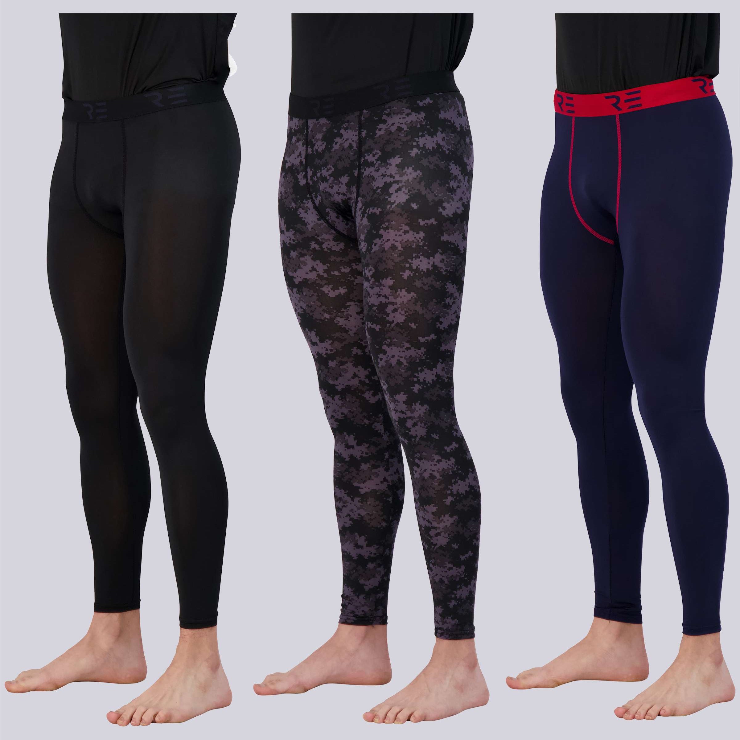3 Pack: Mens Active Compression Pants