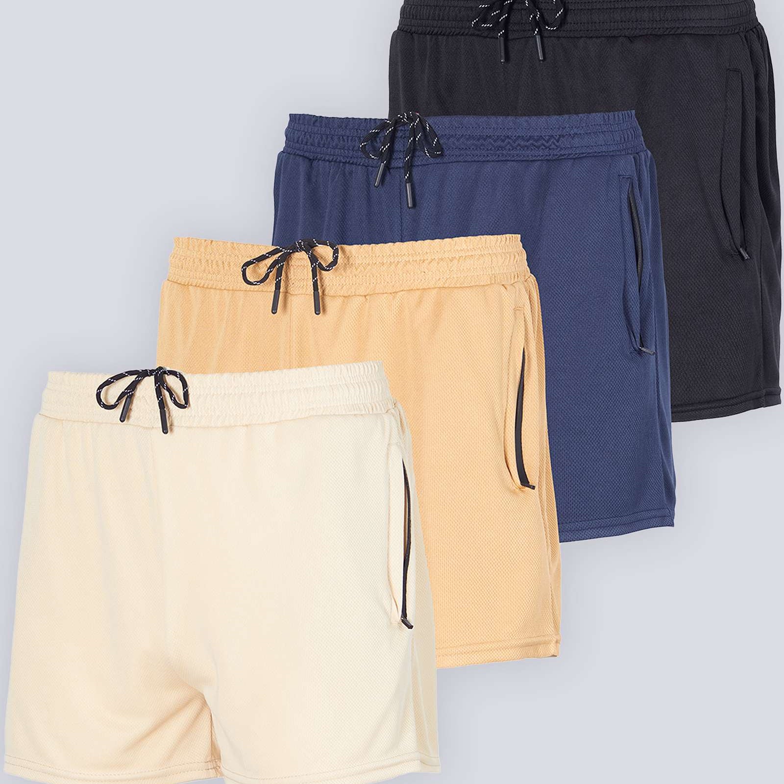 4 Pack: Men's 3" Mesh Running Shorts