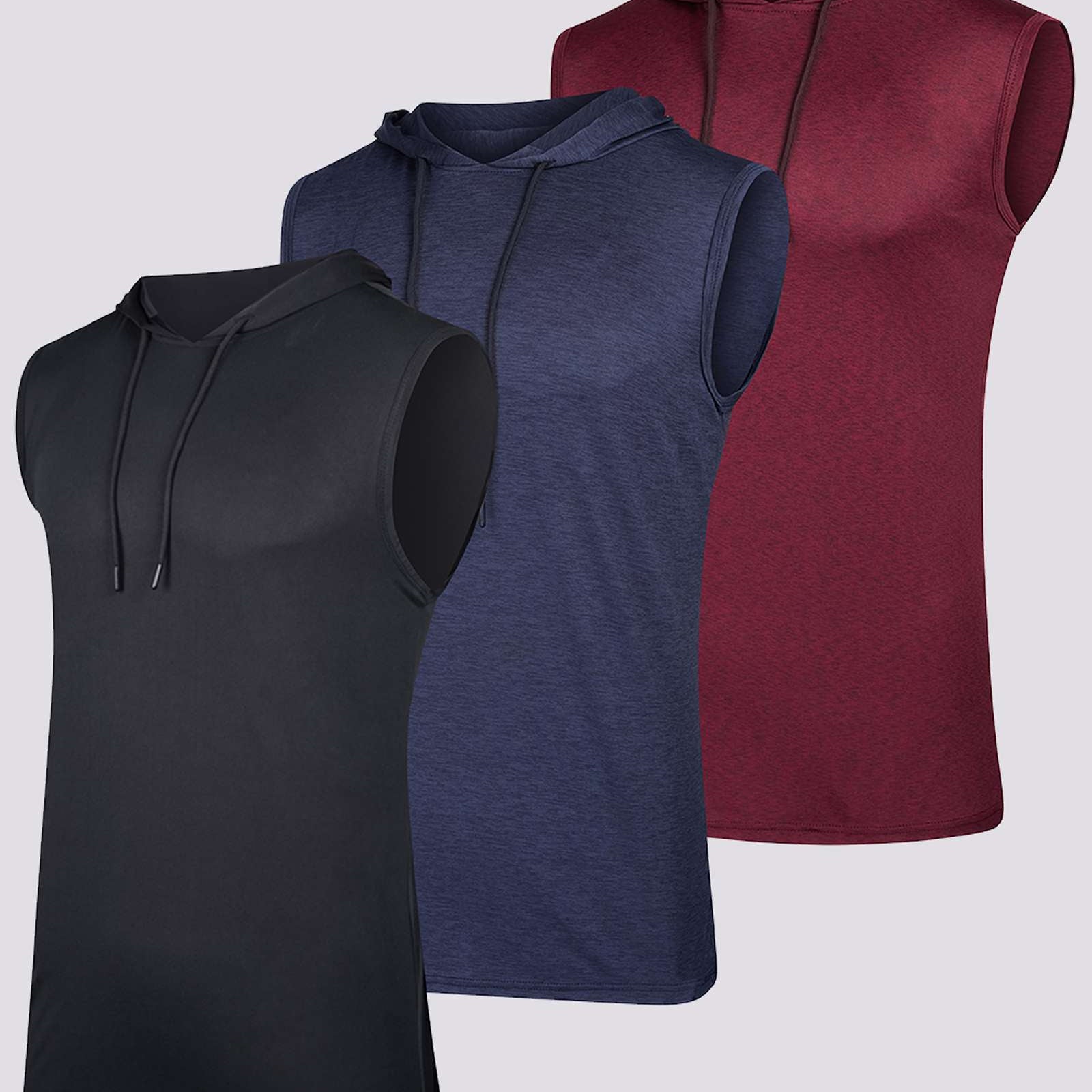 3 Pack: Men’s Dry-Fit Active Tank Top Hoodie