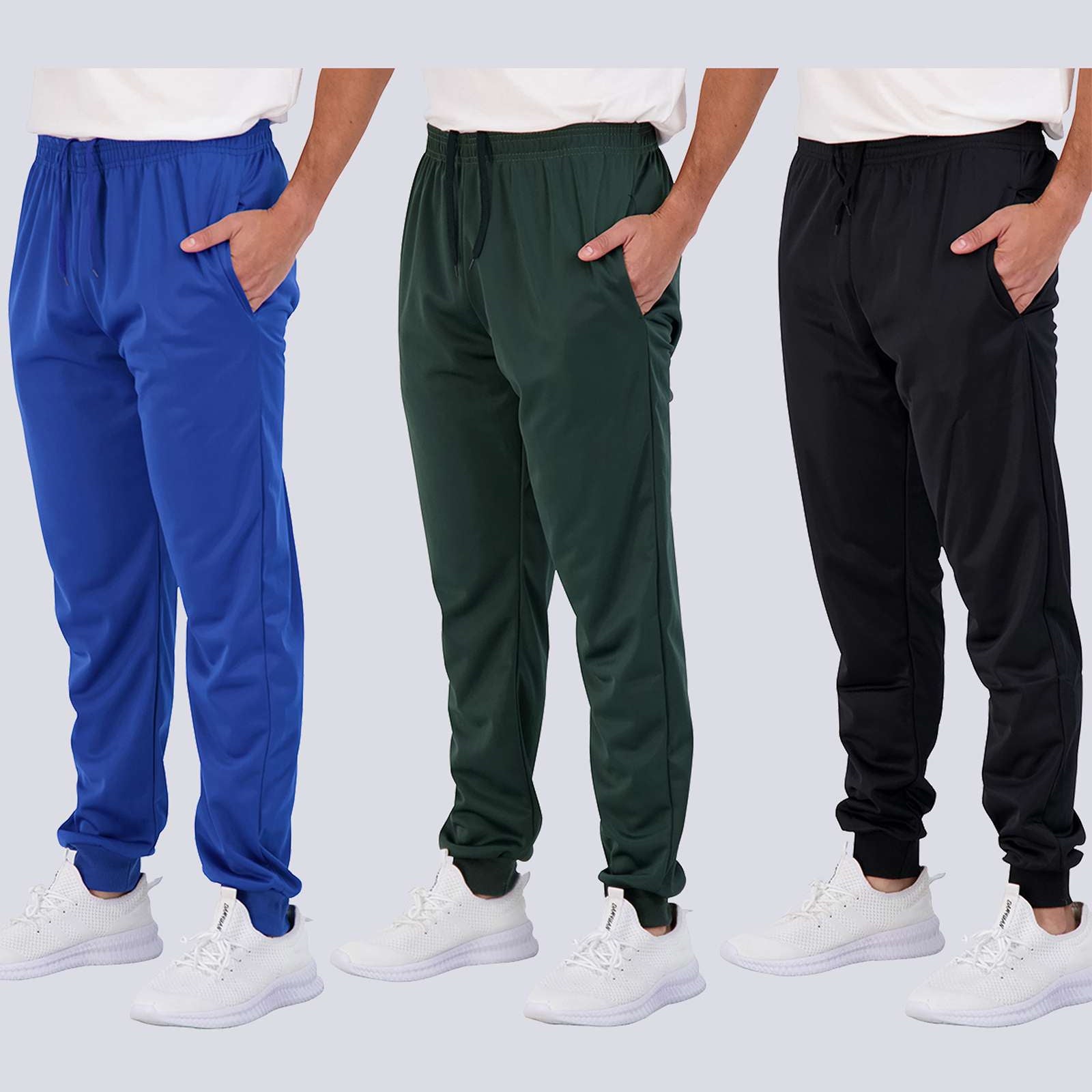 3 Pack: Boys Active Fleece-Lined Tricot Jogger Sweatpants