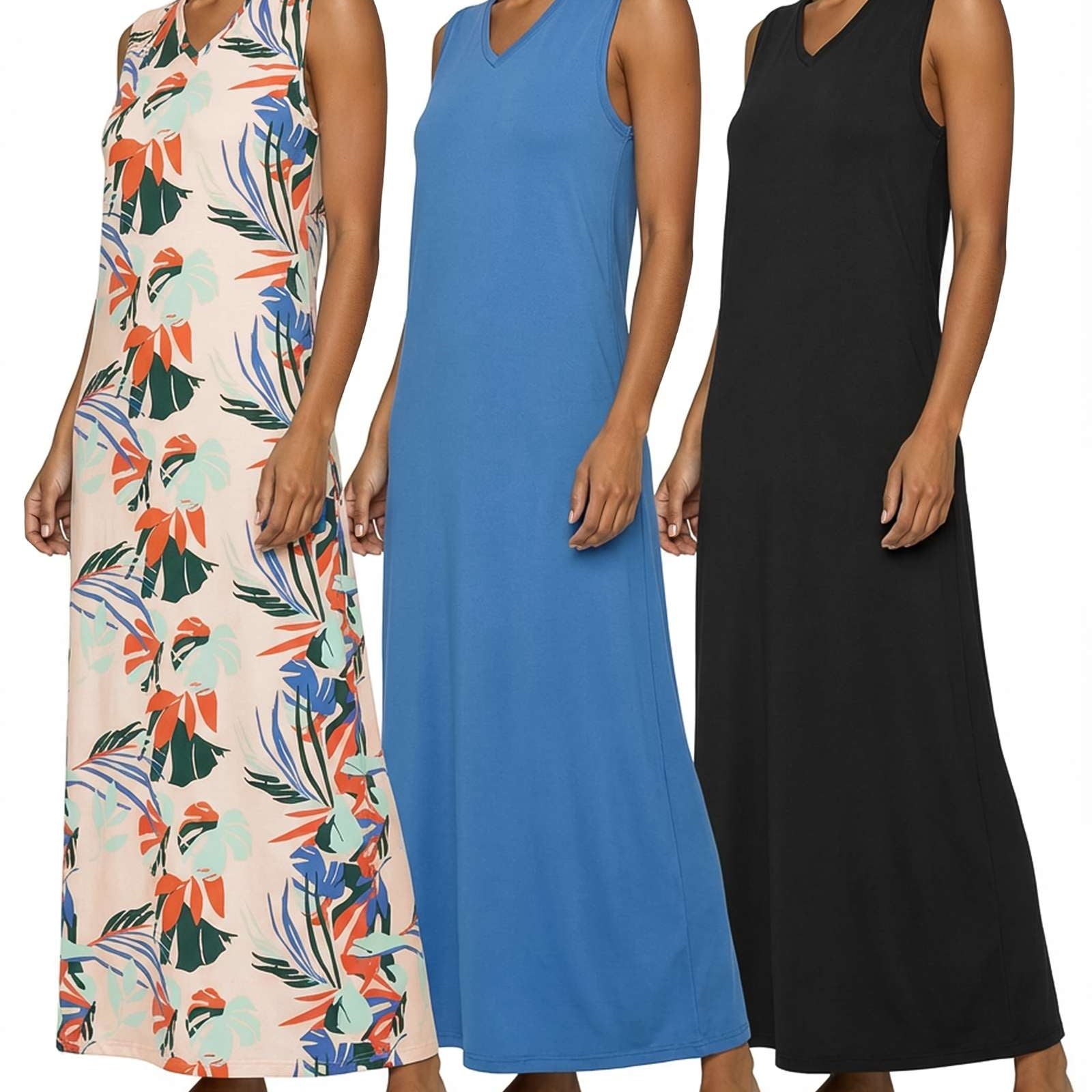 3 Pack: Women's Soft Tank Nightgown (Available in Plus Size)