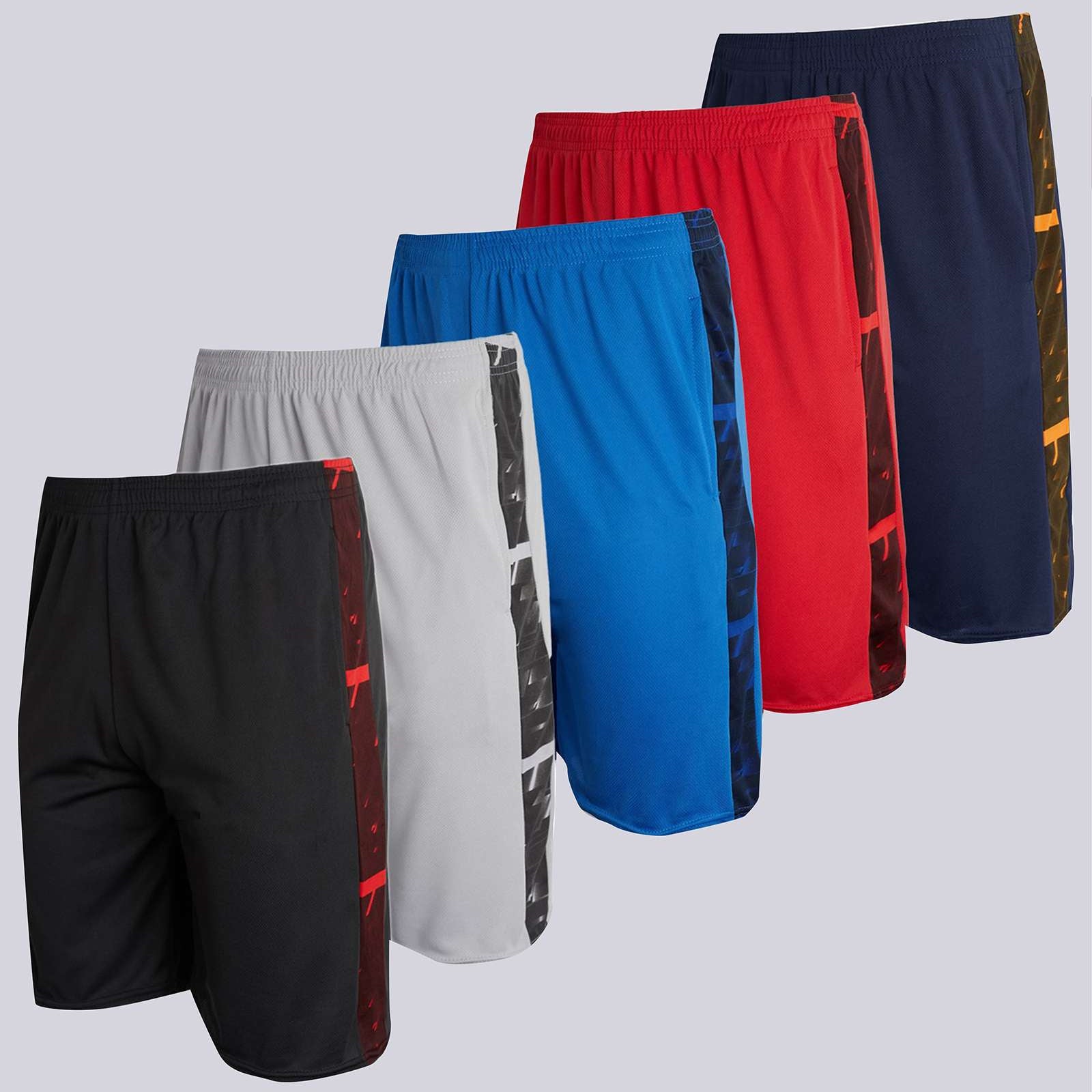 5 Pack: Boys Mesh Active Performance Shorts