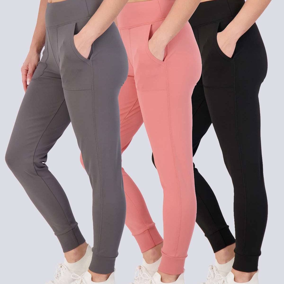 3 Pack: Women's Joggers with Pockets (Available in Plus Size)