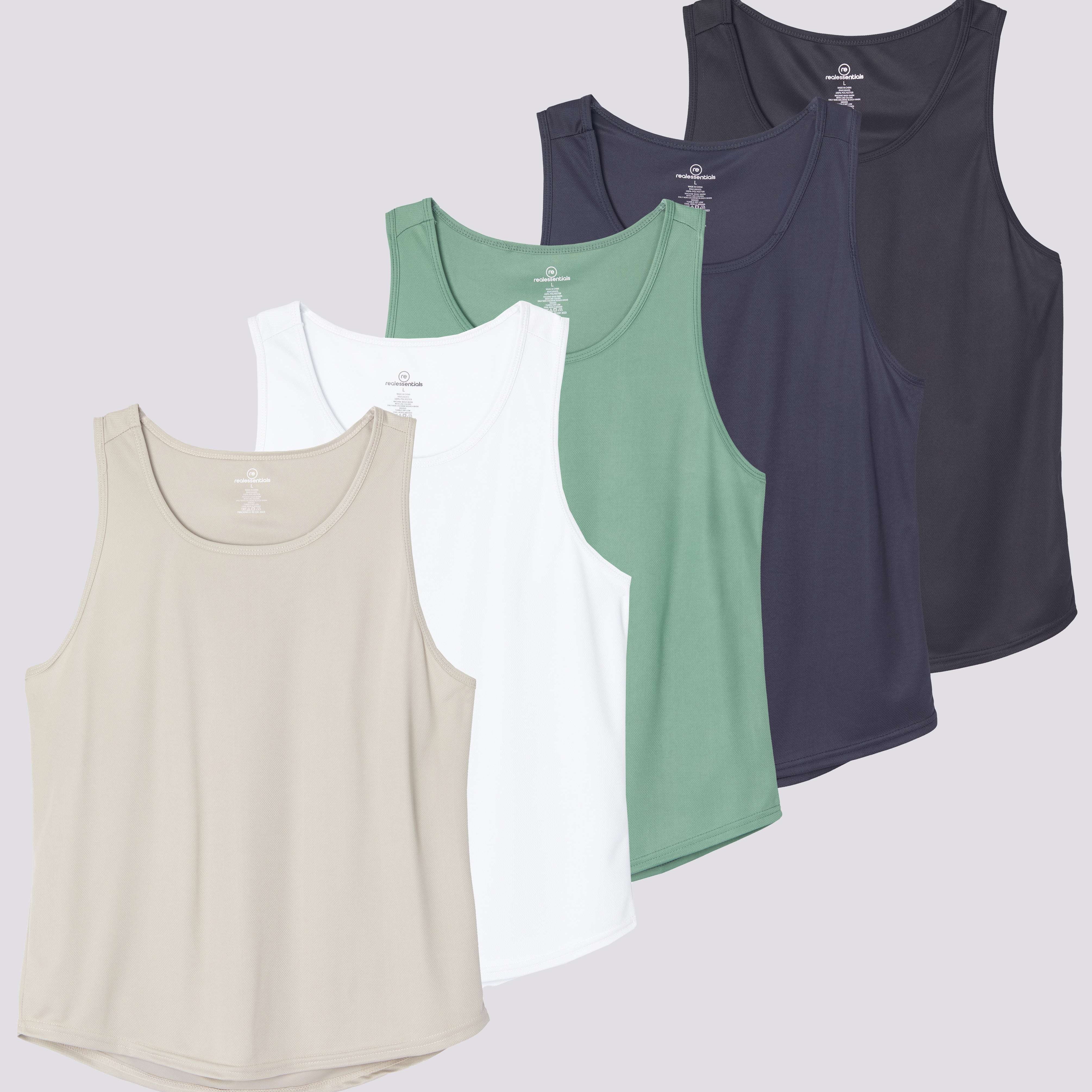 5 Pack: Men's Mesh Y-Back Muscle Tank Top (Available in Big & Tall)