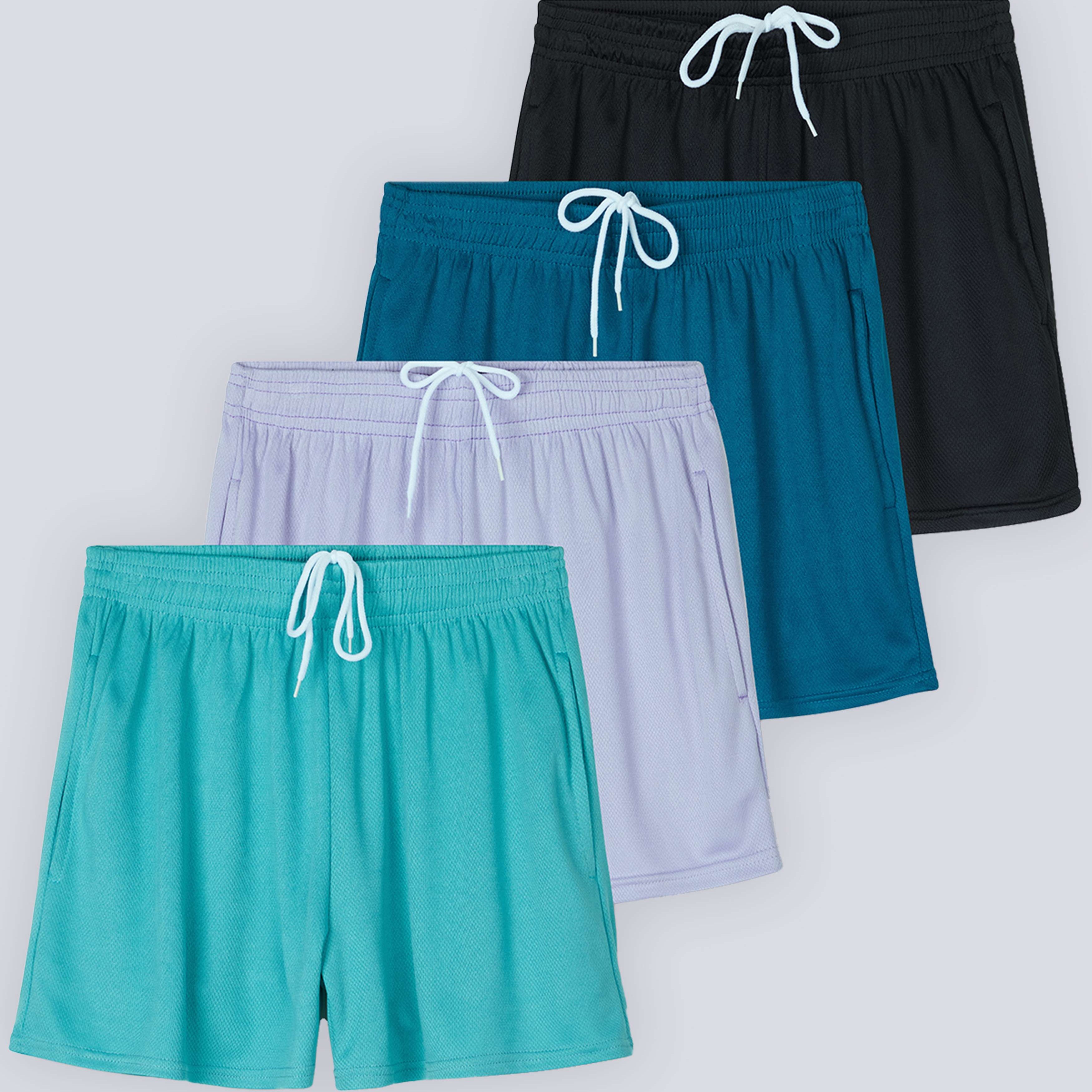 4 Pack: Womens Active Mesh Shorts