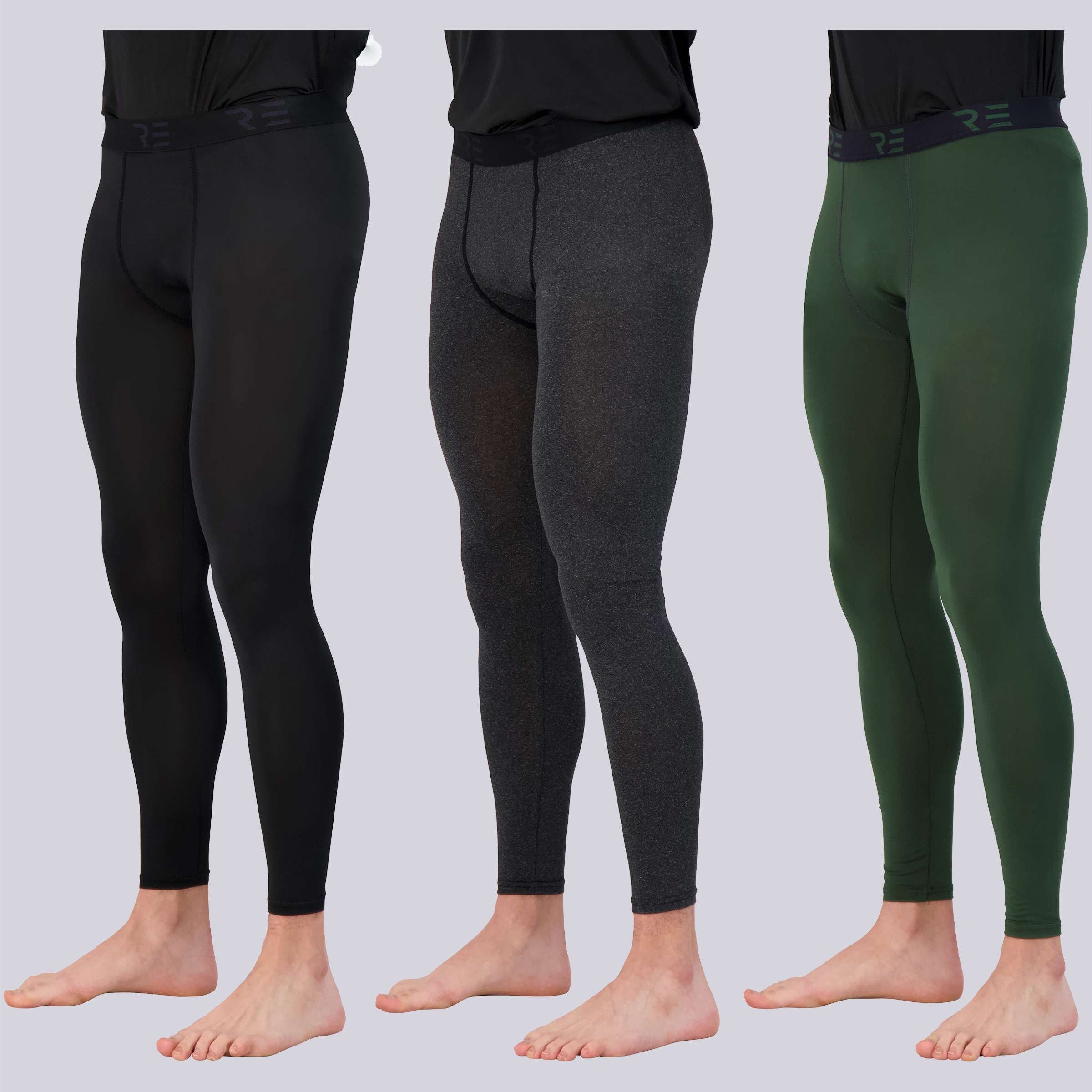 3 Pack: Mens Active Compression Pants