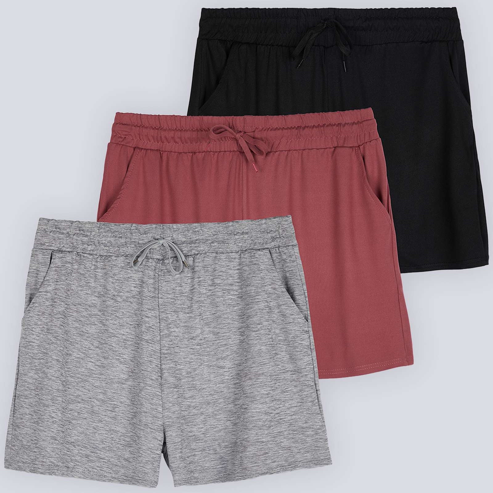 3 Pack: Girls' Lounge Comfy Shorts with Drawstring