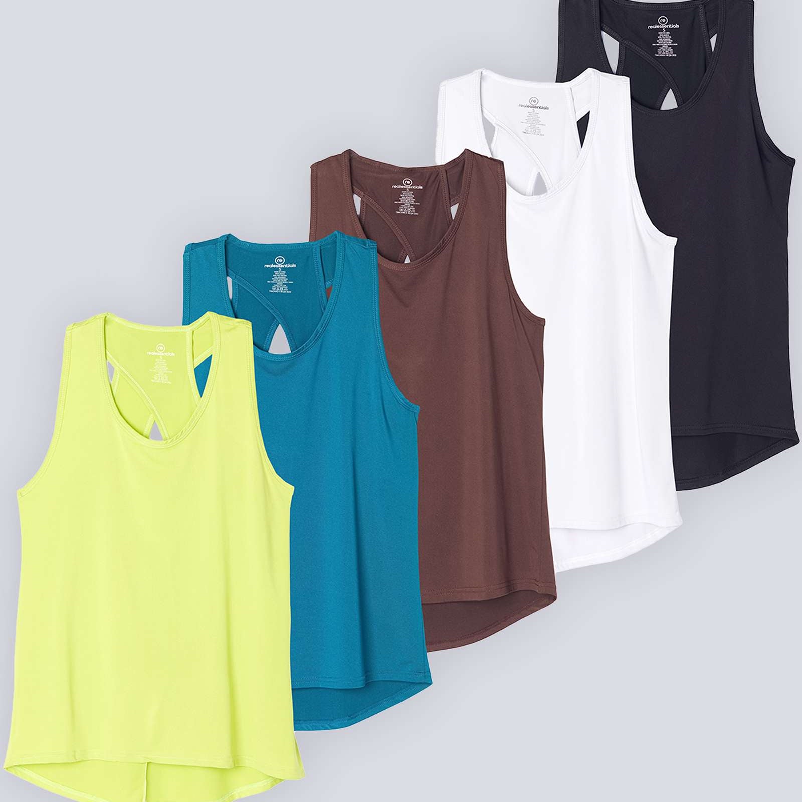 5 Pack: Women's Crossback Workout Tank Top