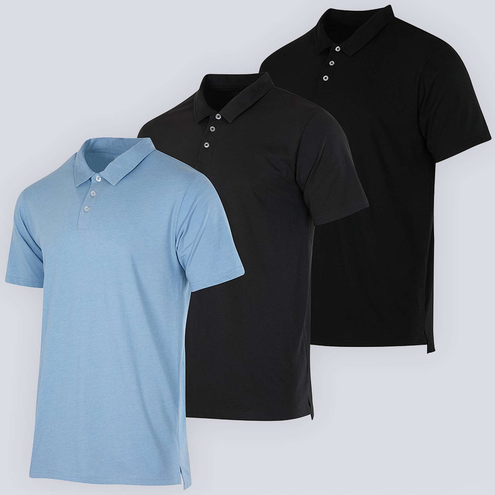 3 Pack: Men's Jersey Cotton Short Sleeve Polo Shirt