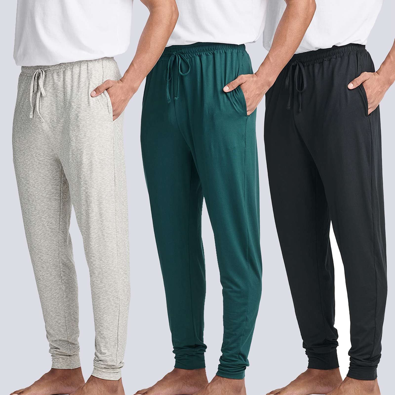 3 Pack: Men's Soft Lounge Sleep Joggers
