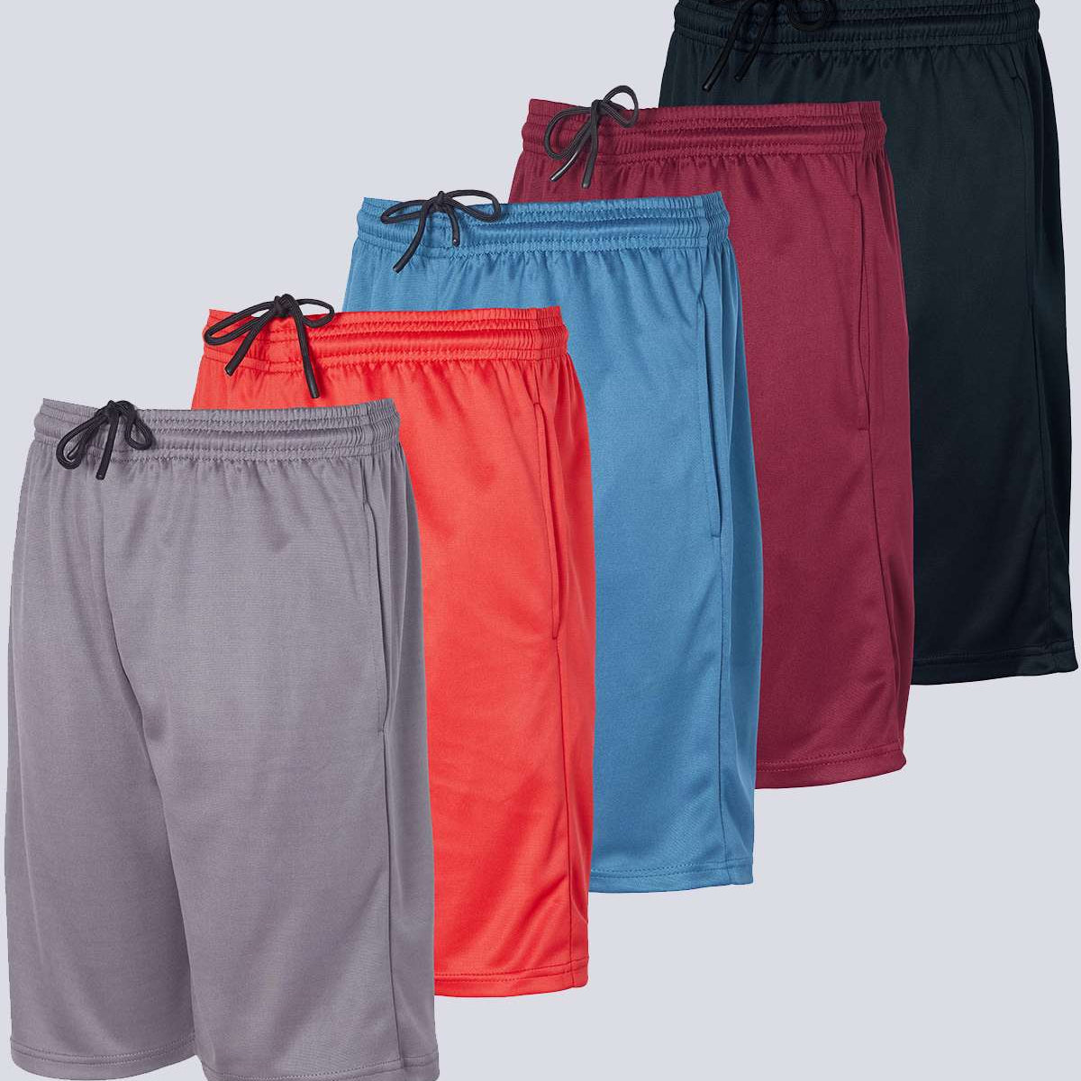 5 Pack: Boys' Athletic Basketball Shorts