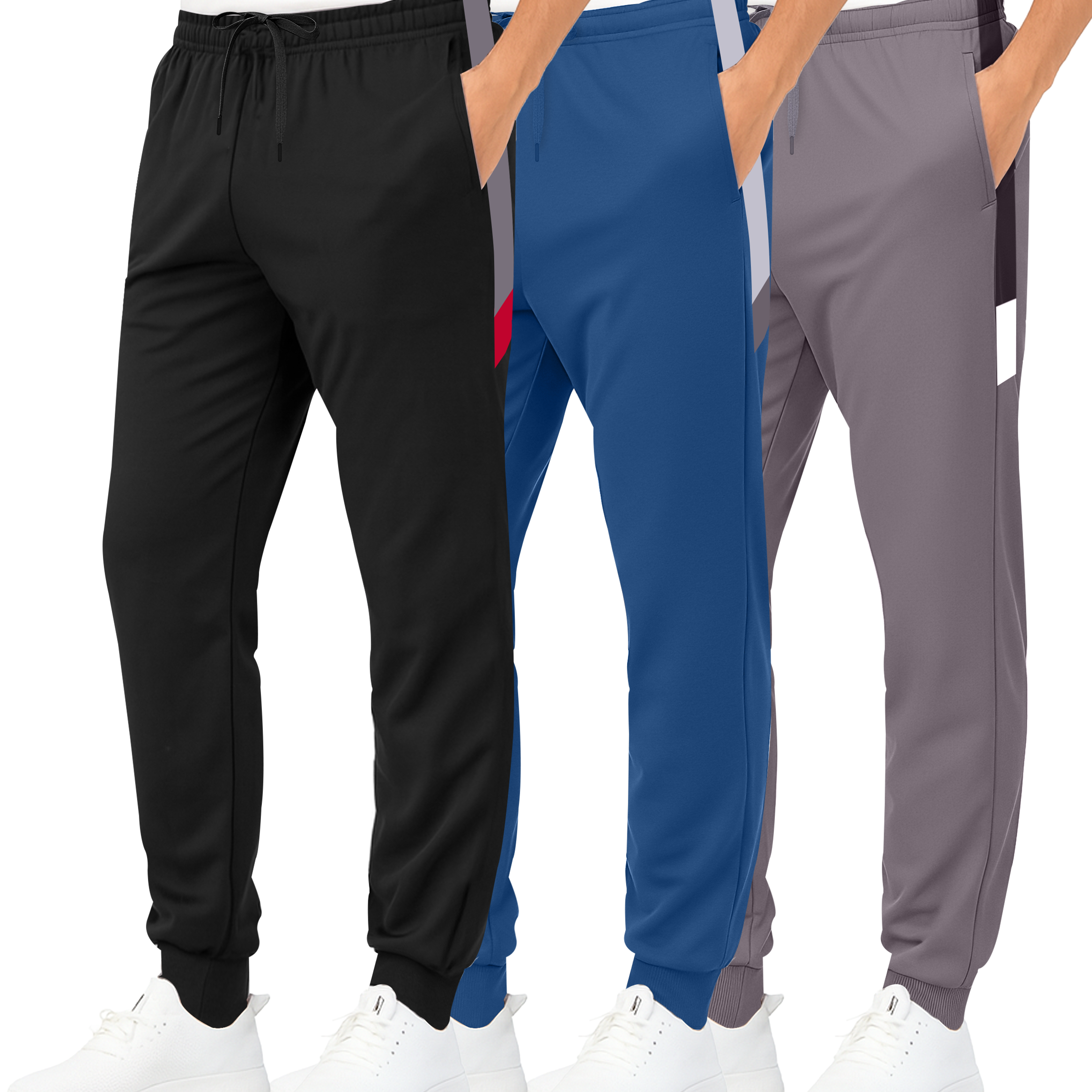 3 Pack: Boys Active Fleece-Lined Tricot Jogger Sweatpants