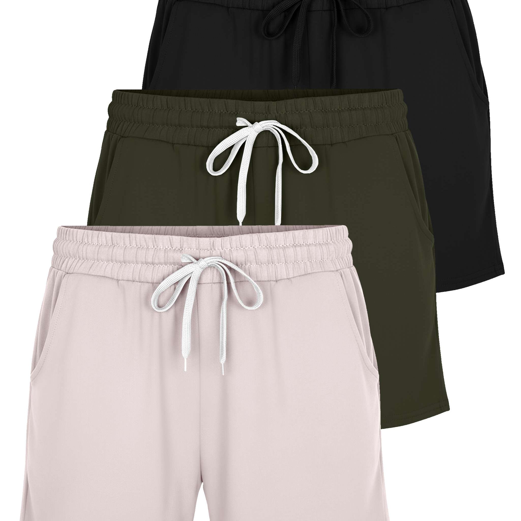 3 Pack: Womens Plus Super-Soft Lounge Shorts