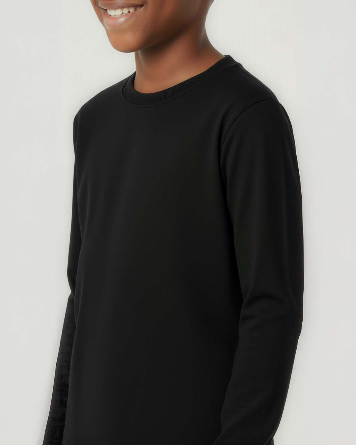 Real Essentials 5 Pack Boys' Cotton Long Sleeve Jersey T Shirts Kids School Youth Tees - Set 1