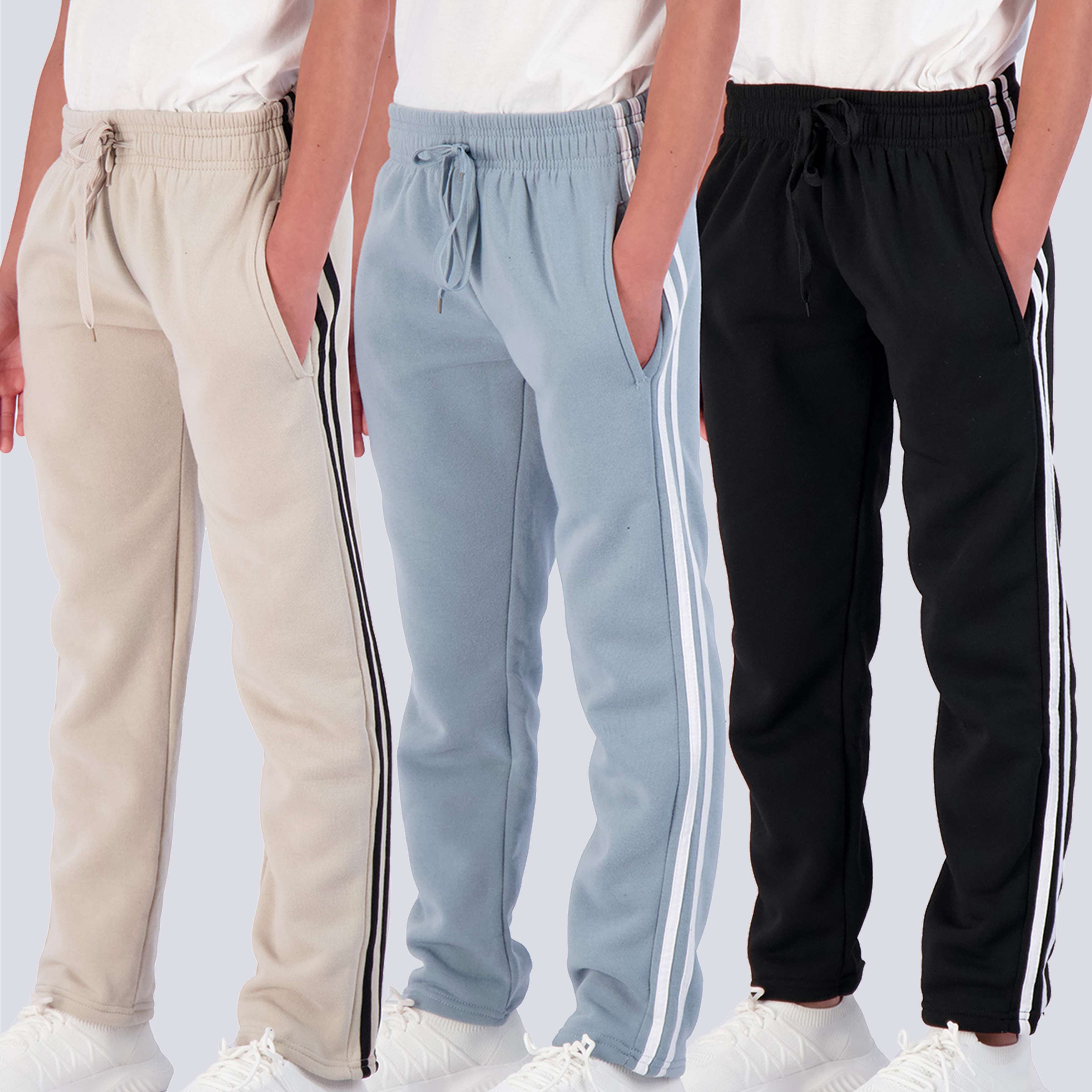 3 Pack: Boys Fleece Open Bottom Sweatpants