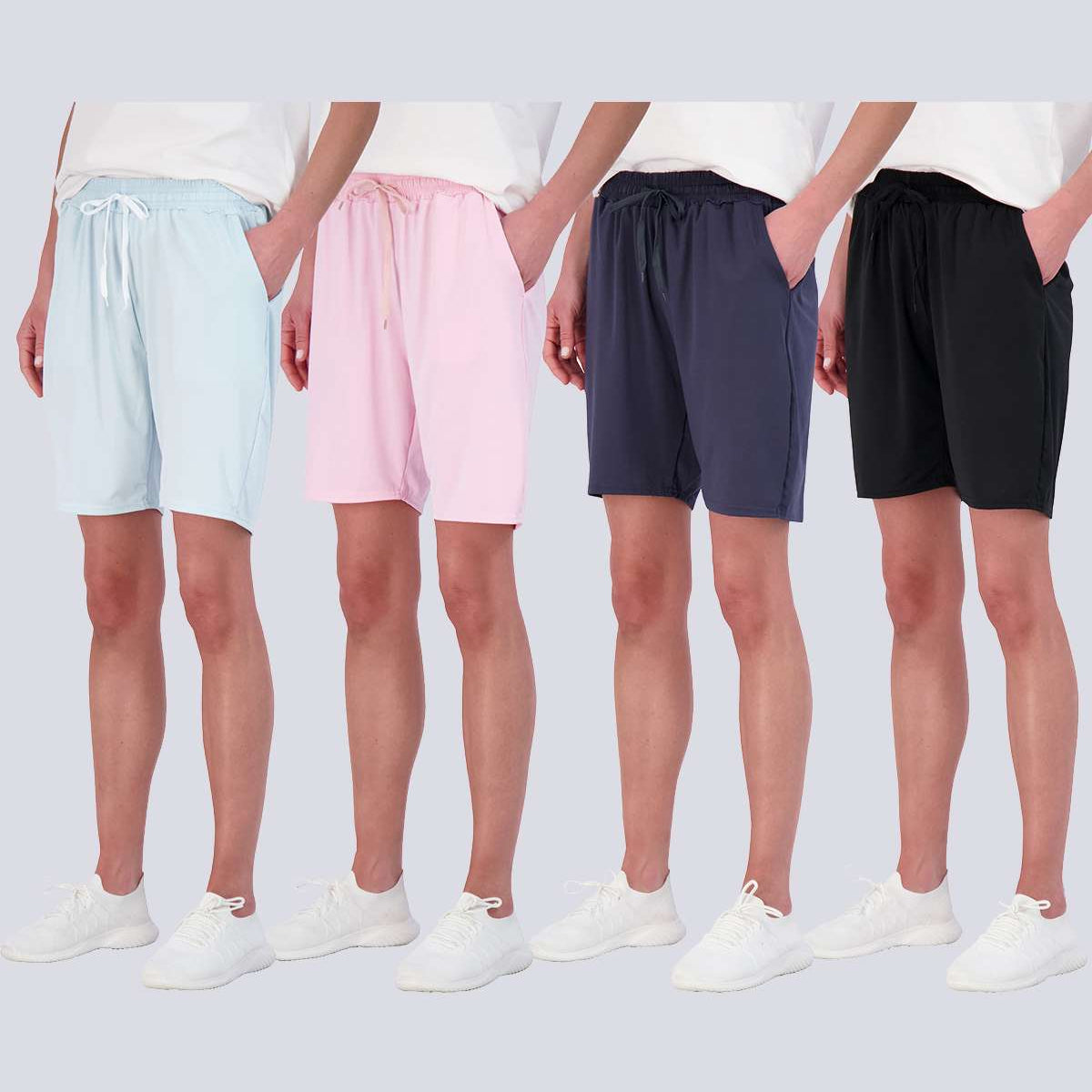 4 Pack: Womens Dry-Fit 7" Bermuda Shorts