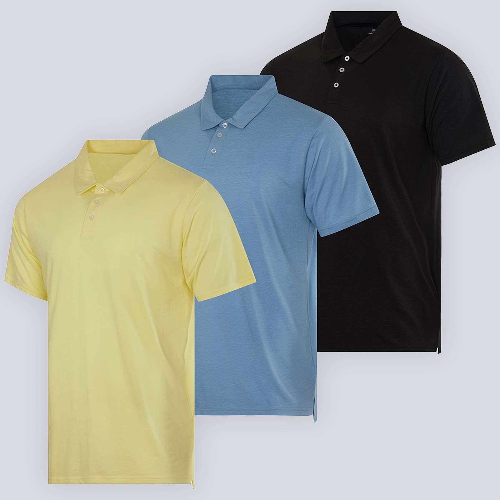 3 Pack: Men's Jersey Cotton Short Sleeve Polo Shirt