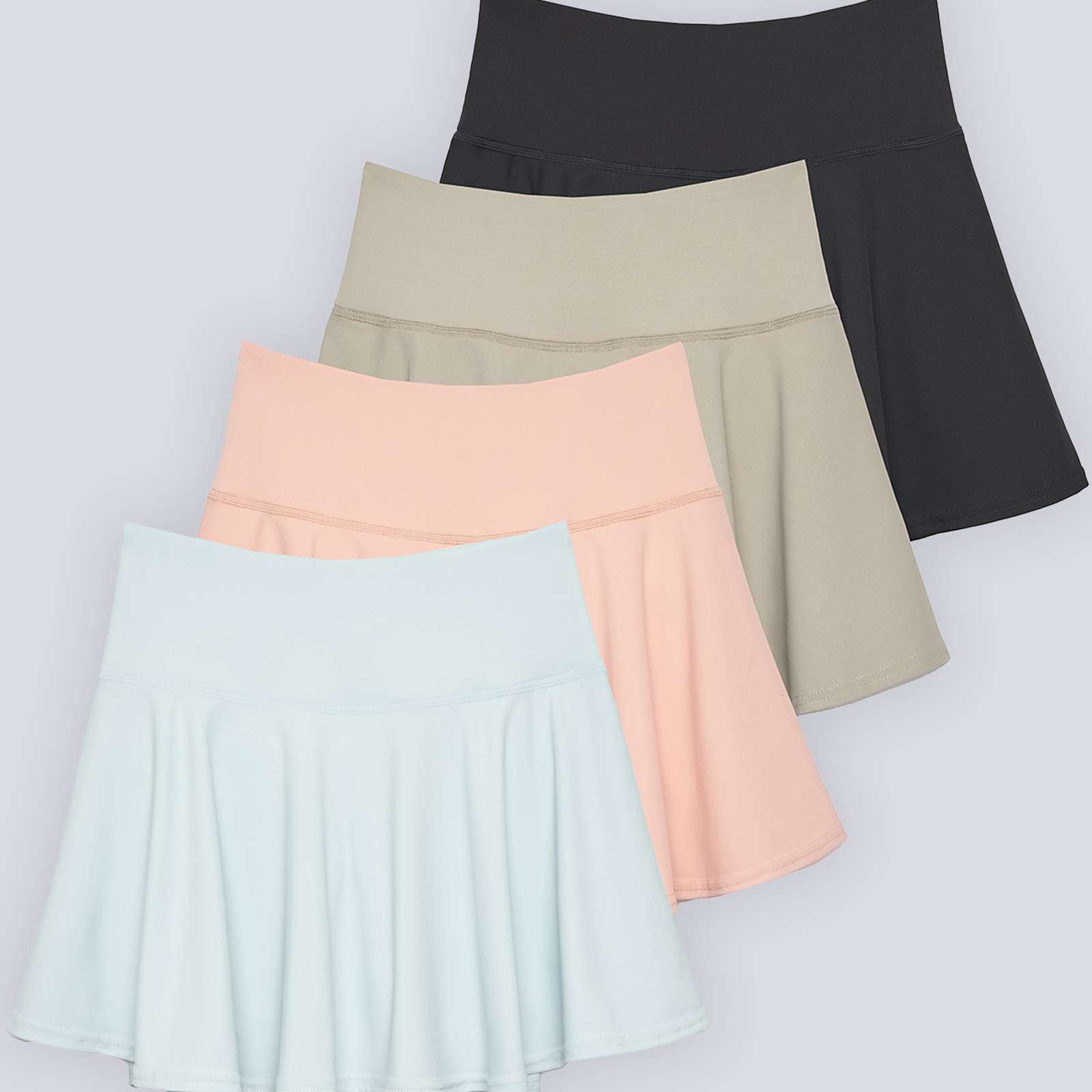 4 Pack: Women's High Waisted Tennis Skirts
