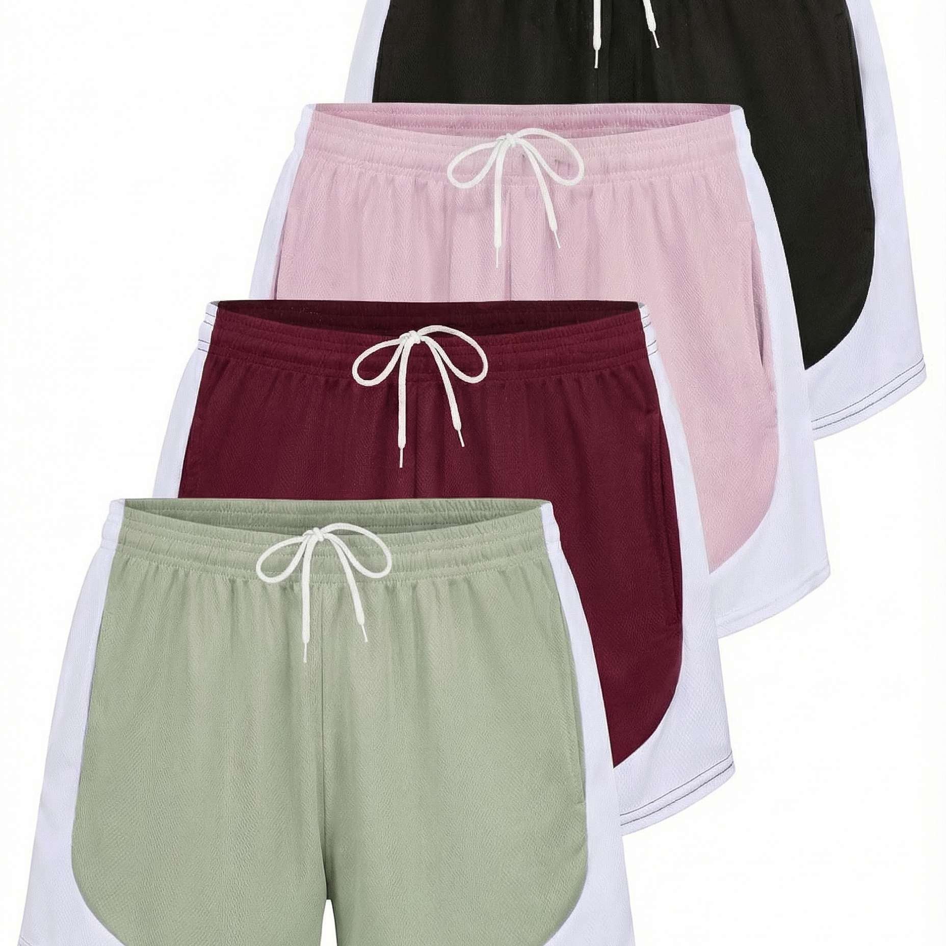4 Pack: Womens Active Mesh Shorts
