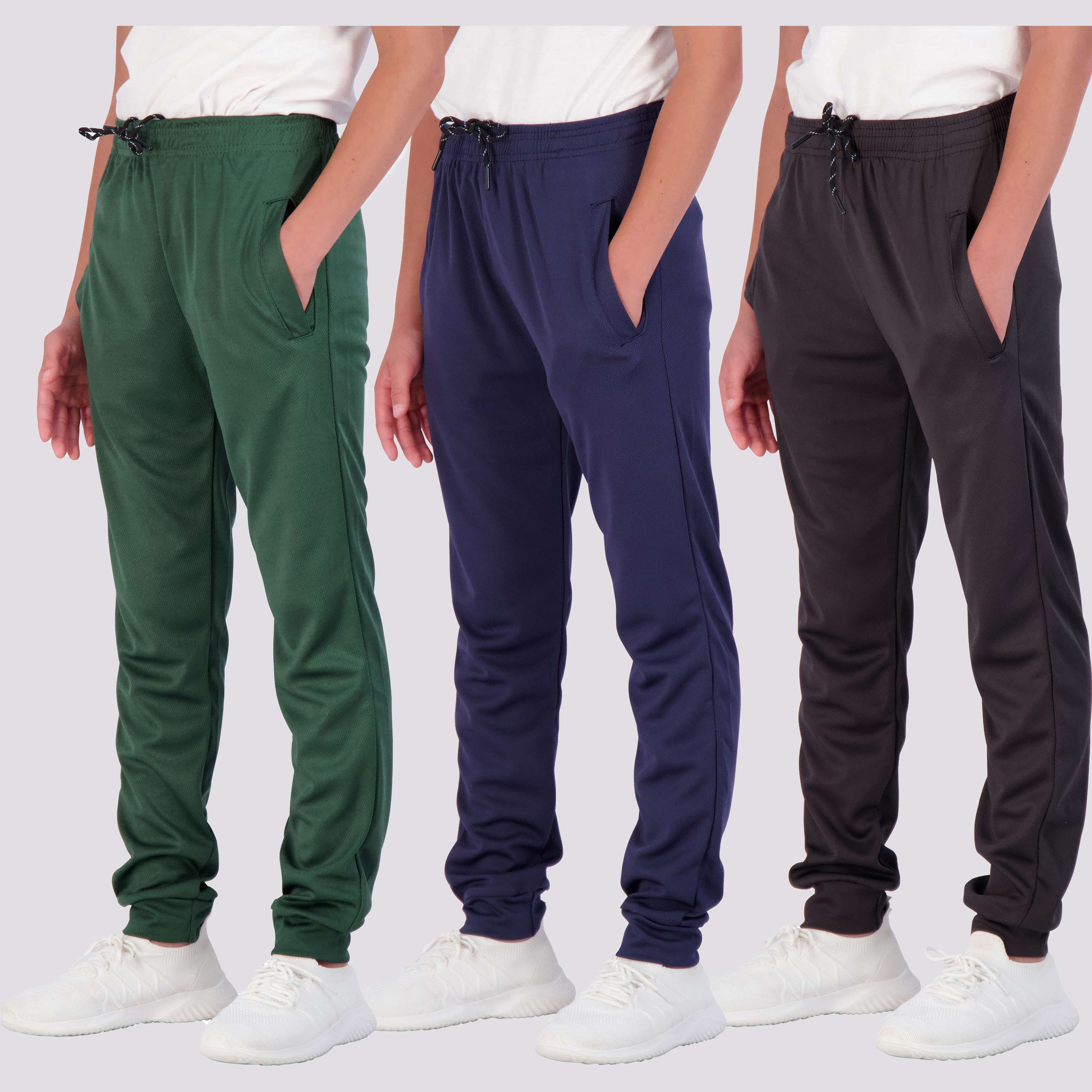 3 Pack: Boys Mesh Active Casual Jogger Sweatpants