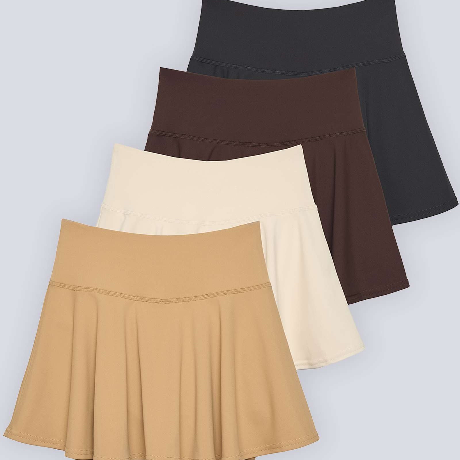 4 Pack: Women's High Waisted Tennis Skirts