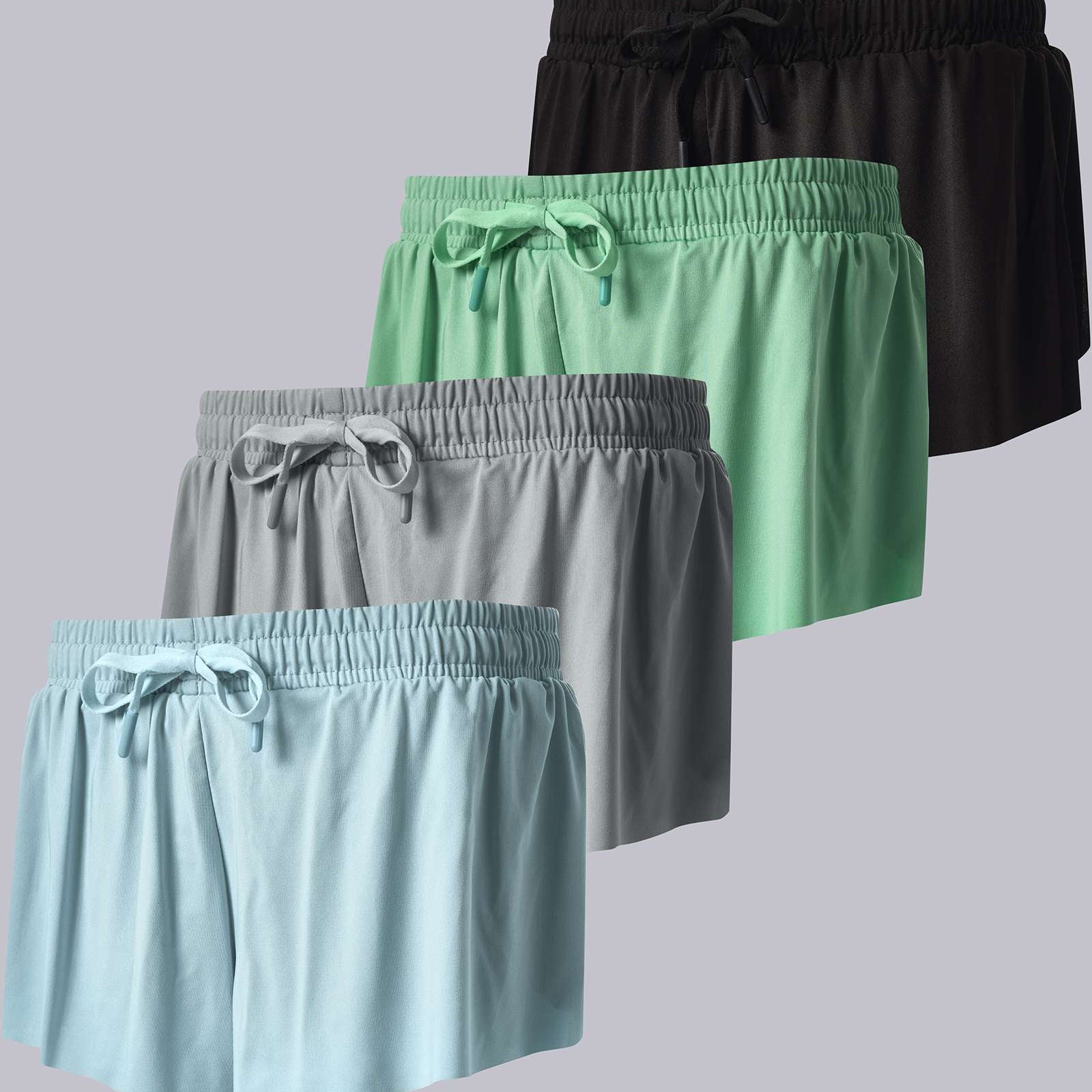 4 Pack: Girls 2-in-1 Flowy Shorts with Spandex Liner Youth Butterfly Skirts - Athletic Dance