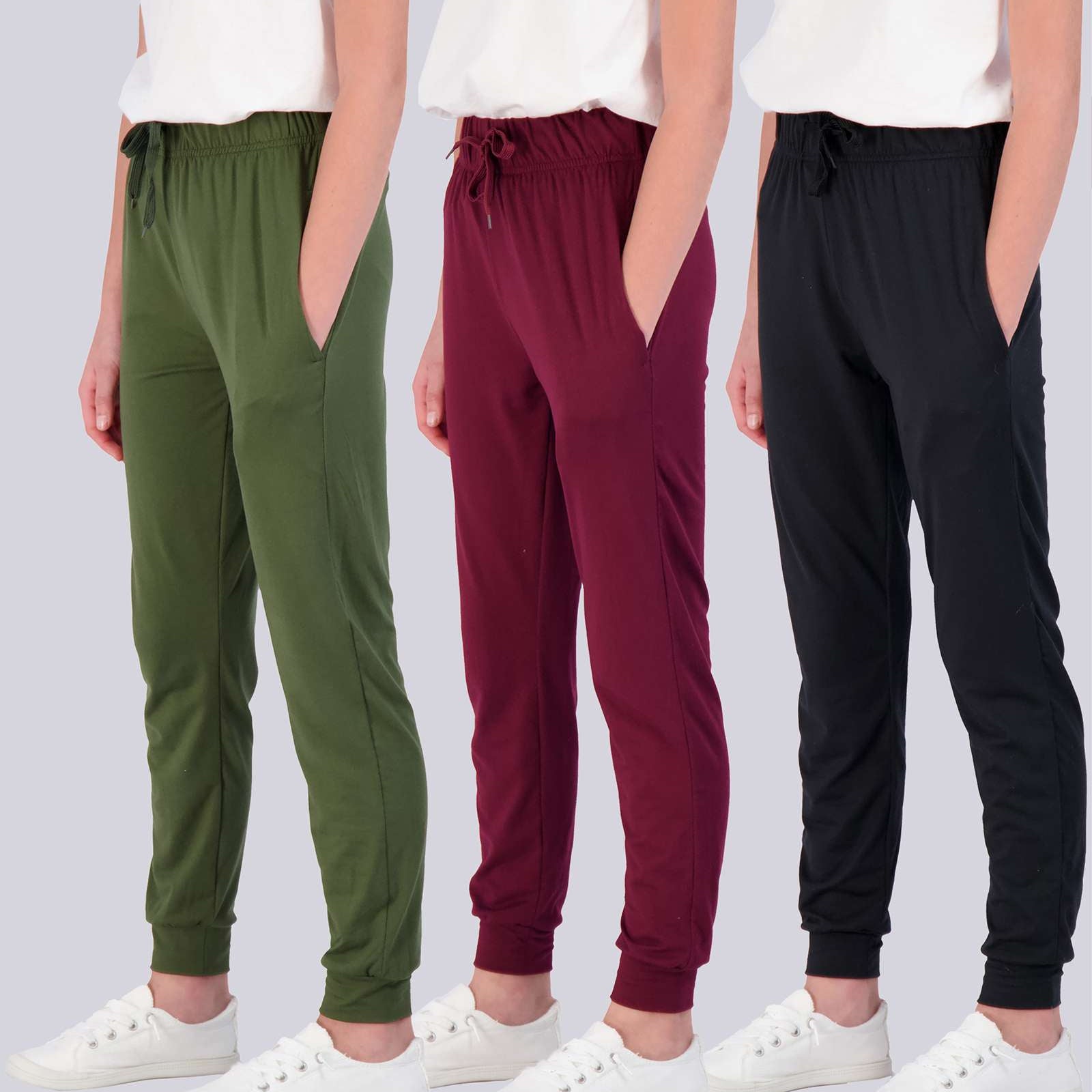 3 Pack: Girls Super-Soft Lounge Jogger Sweatpants