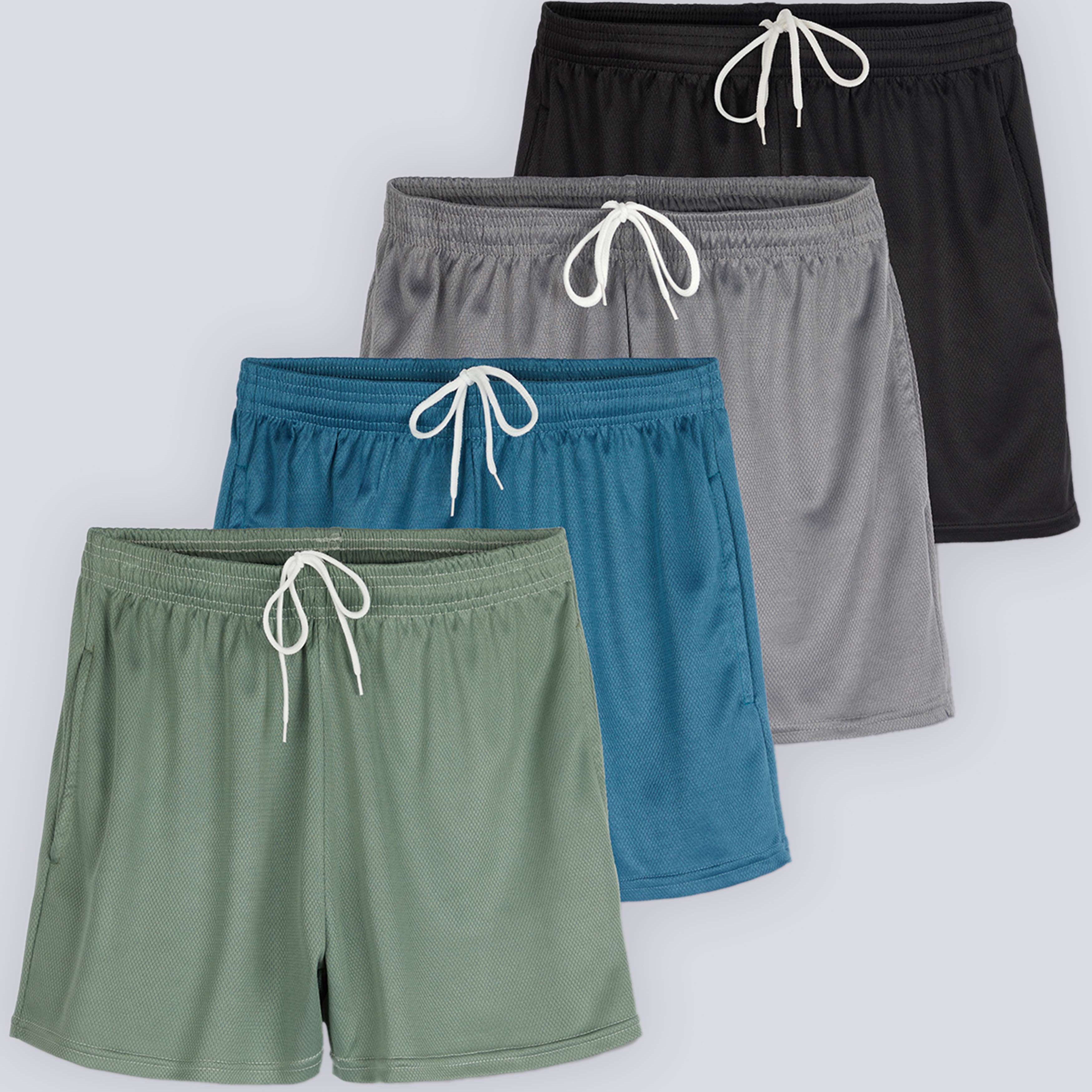 4 Pack: Womens Active Mesh Shorts