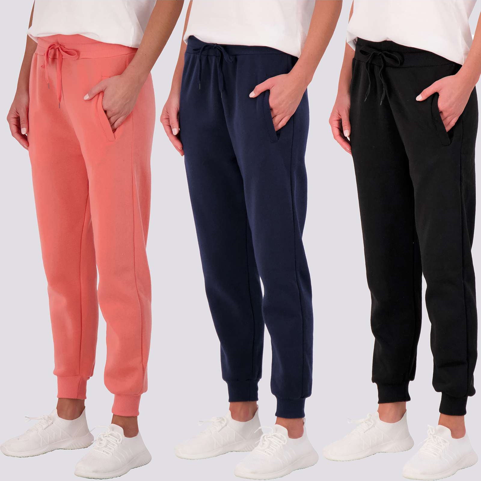 3 Pack: Womens Fleece Jogger Sweatpants