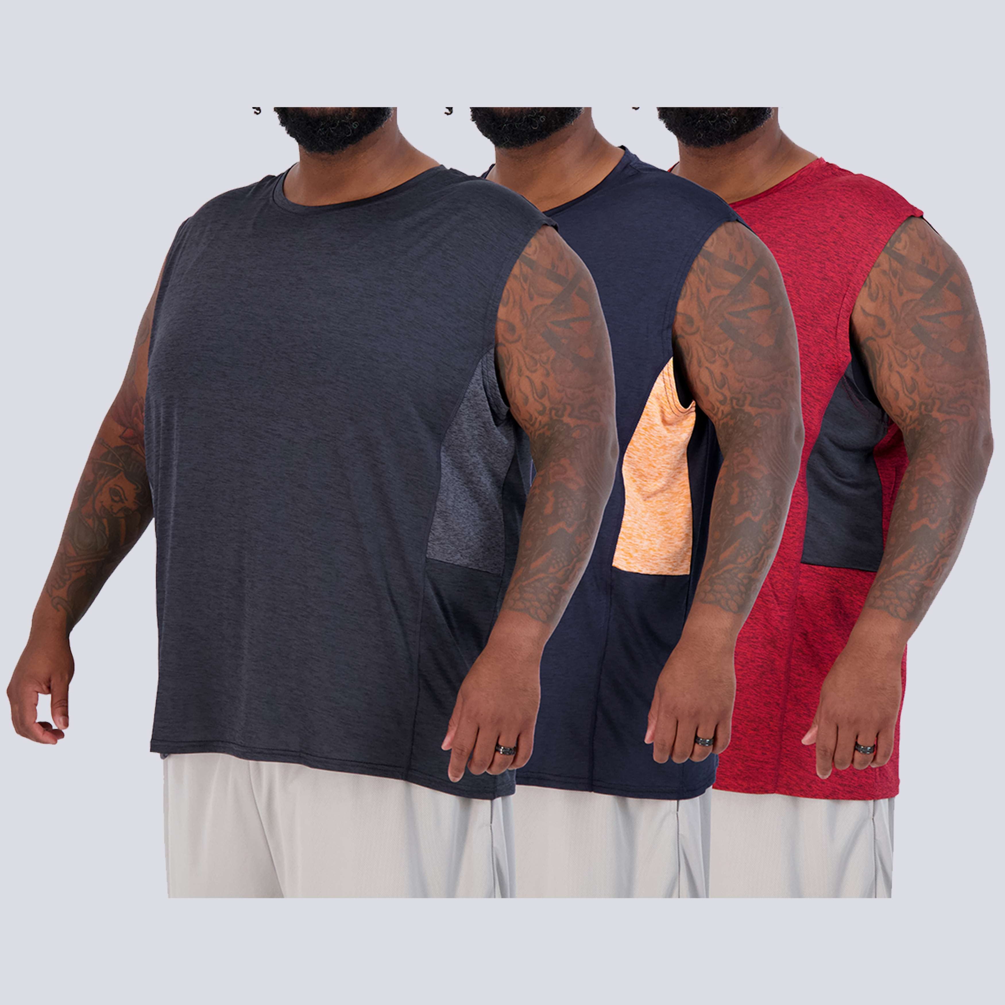 3 Pack: Mens Dry-Fit Active Tech Tank Top