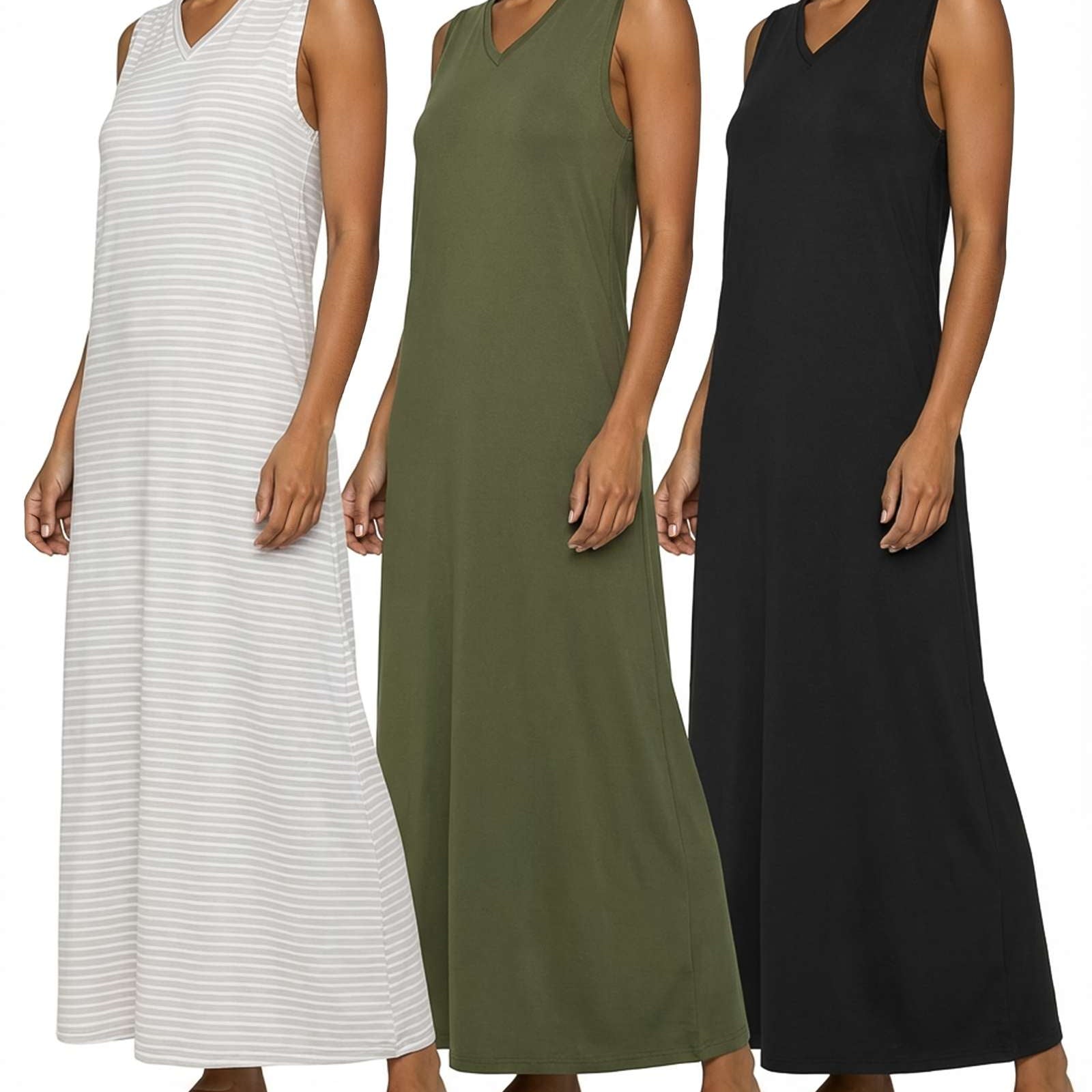 3 Pack: Women's Soft Tank Nightgown (Available in Plus Size)