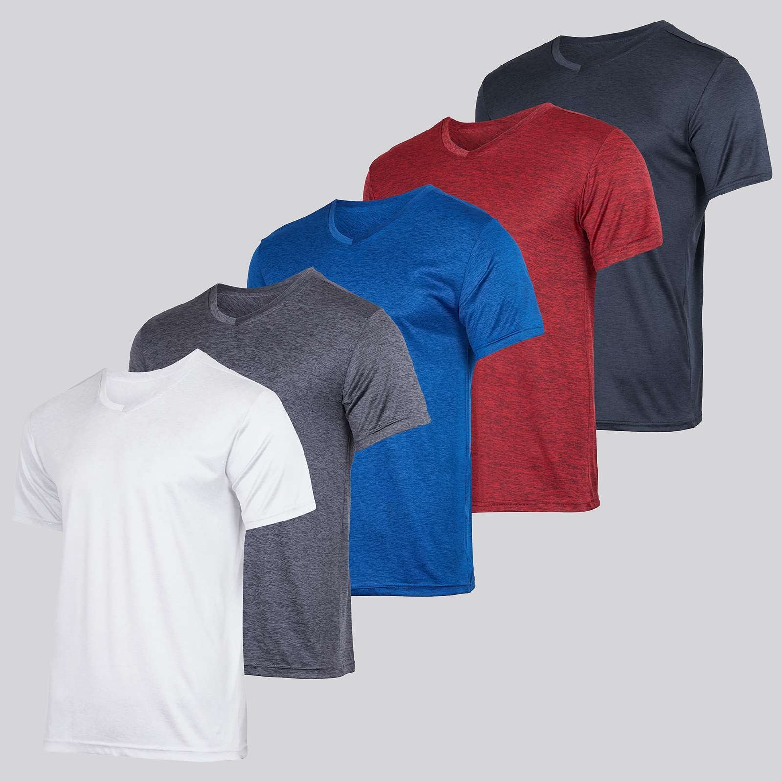 5 Pack: Men’s V-Neck Dry-Fit T-Shirt