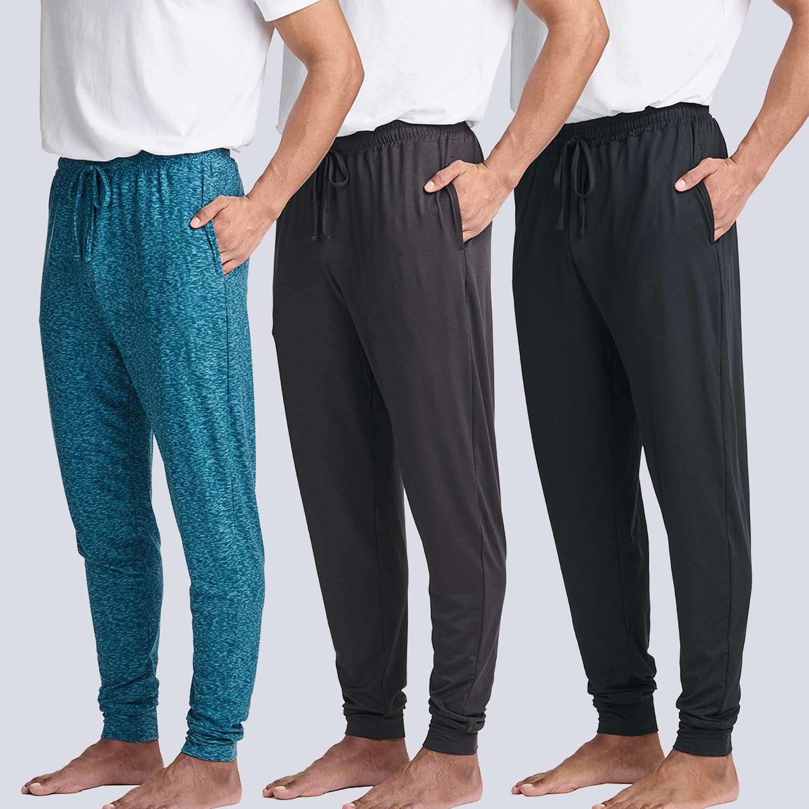 3 Pack: Men's Soft Lounge Sleep Joggers