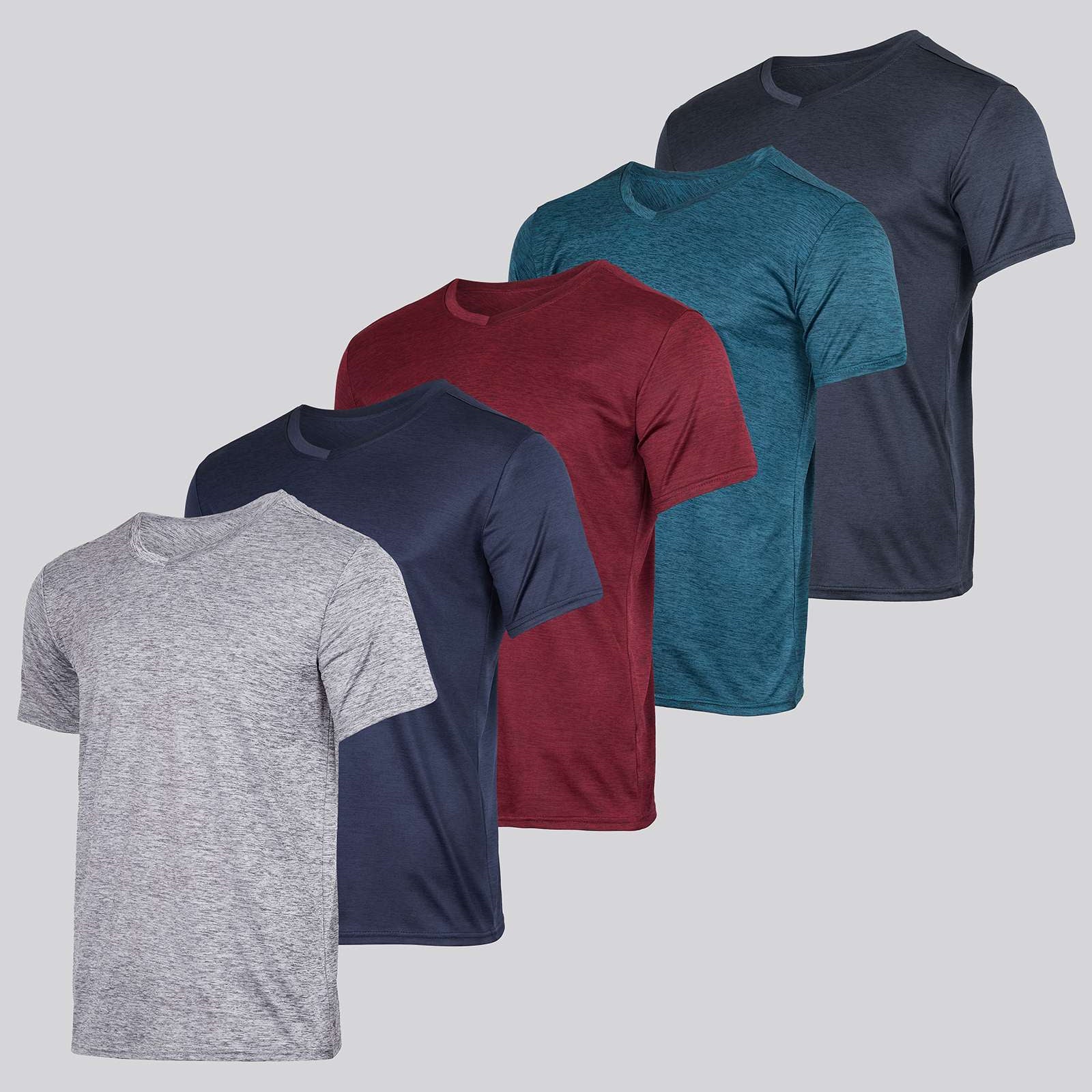 5 Pack: Men’s V-Neck Dry-Fit T-Shirt