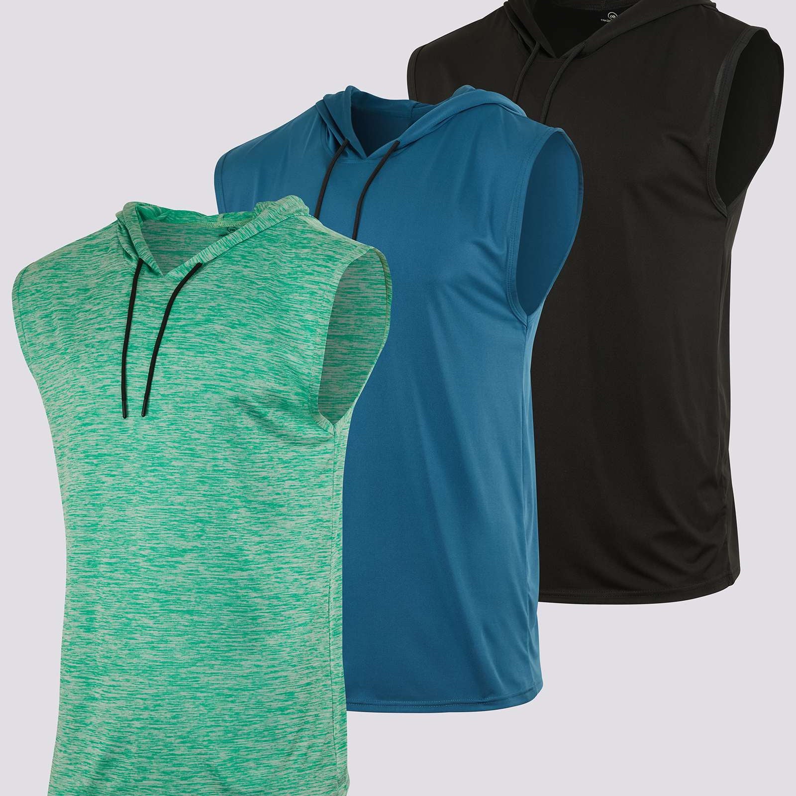 3 Pack: Men’s Dry-Fit Active Tank Top Hoodie