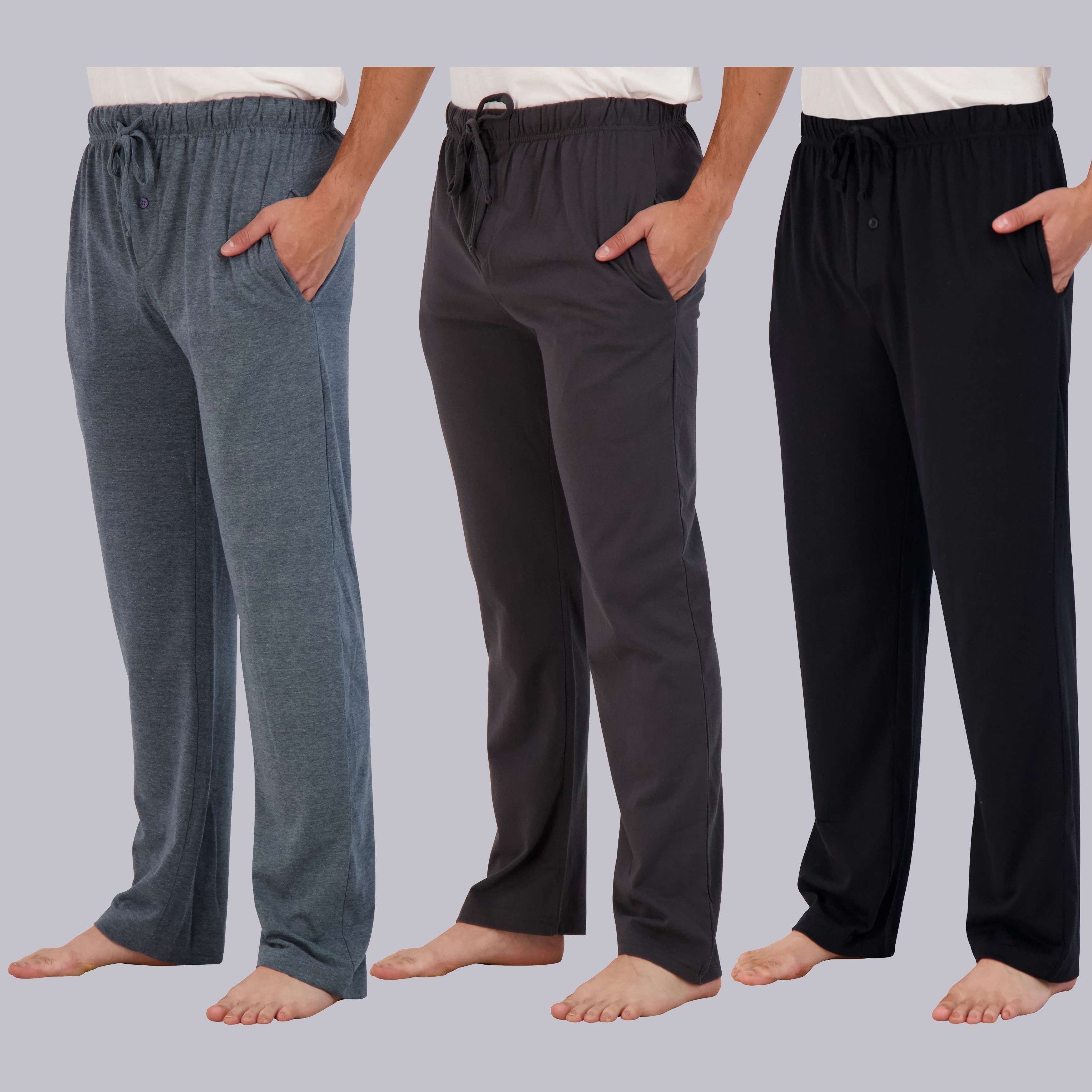 3 Pack: Mens Cotton Pajama Lounge Pants