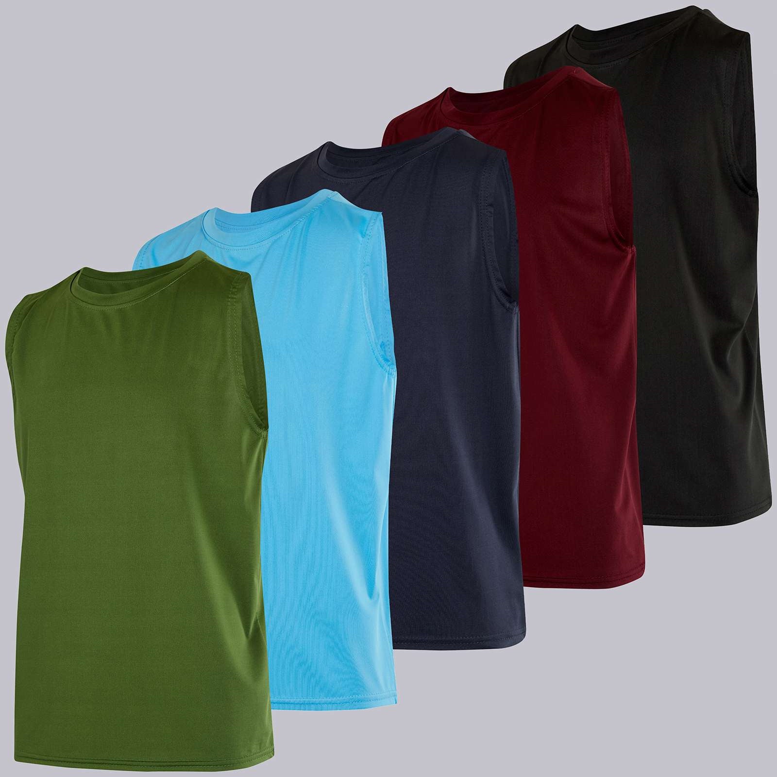 5 Pack: Boys Dry-Fit Active Tank Top