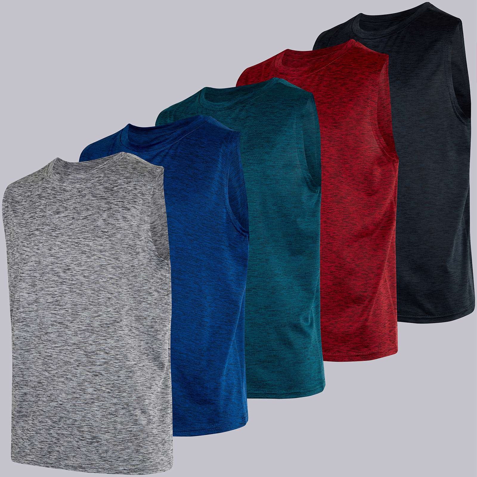 5 Pack: Boys Dry-Fit Active Tank Top