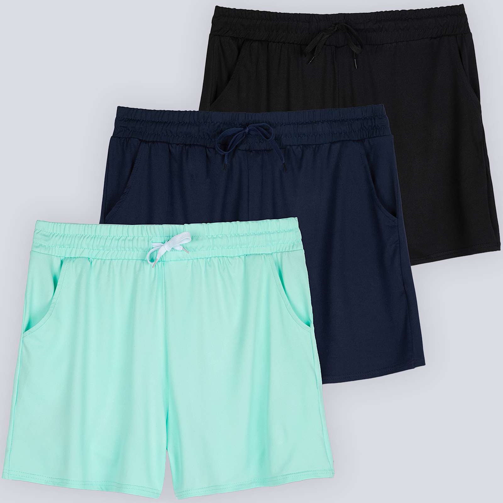 3 Pack: Girls' Lounge Comfy Shorts with Drawstring