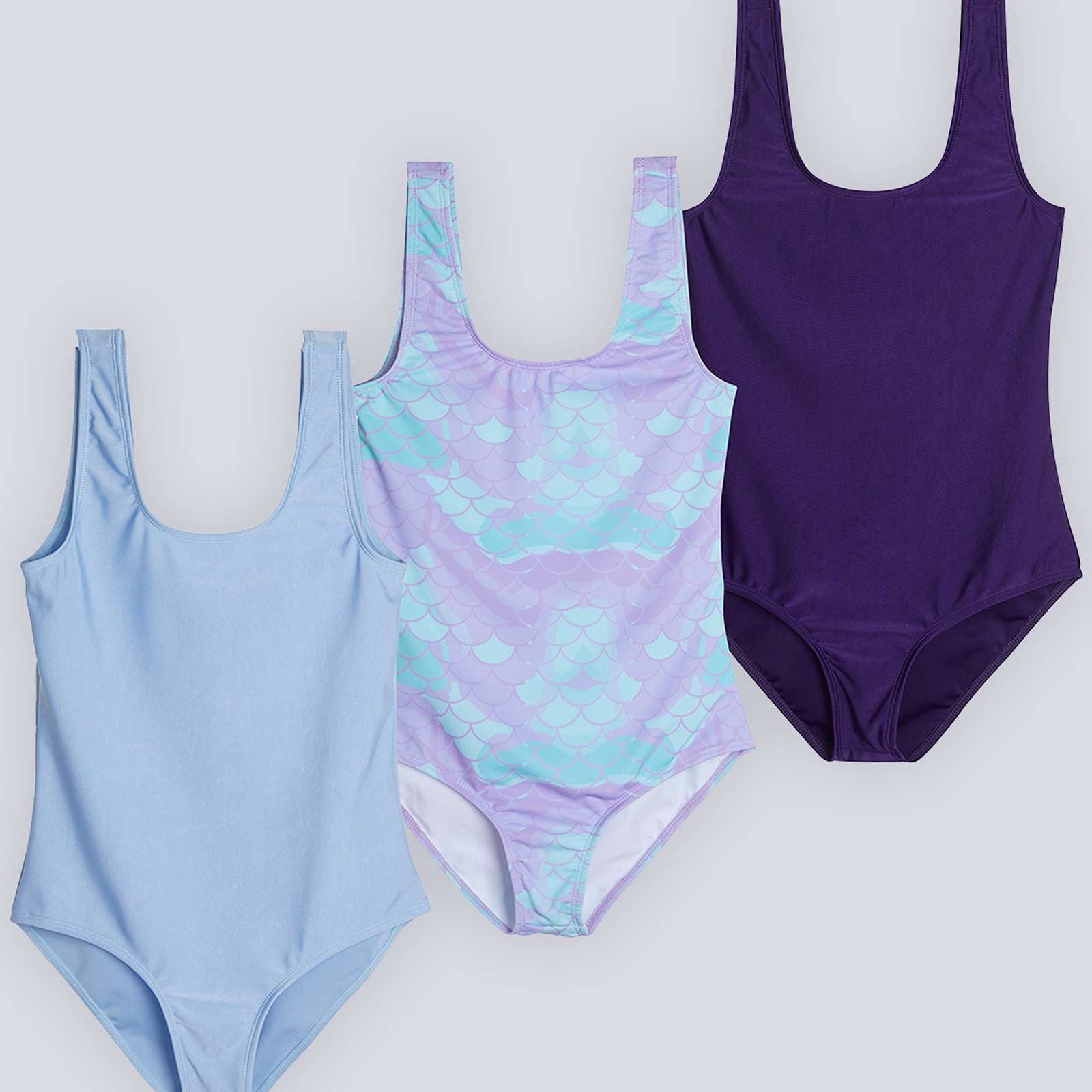 3 Pack: Girls' Surf One Piece Swimsuit